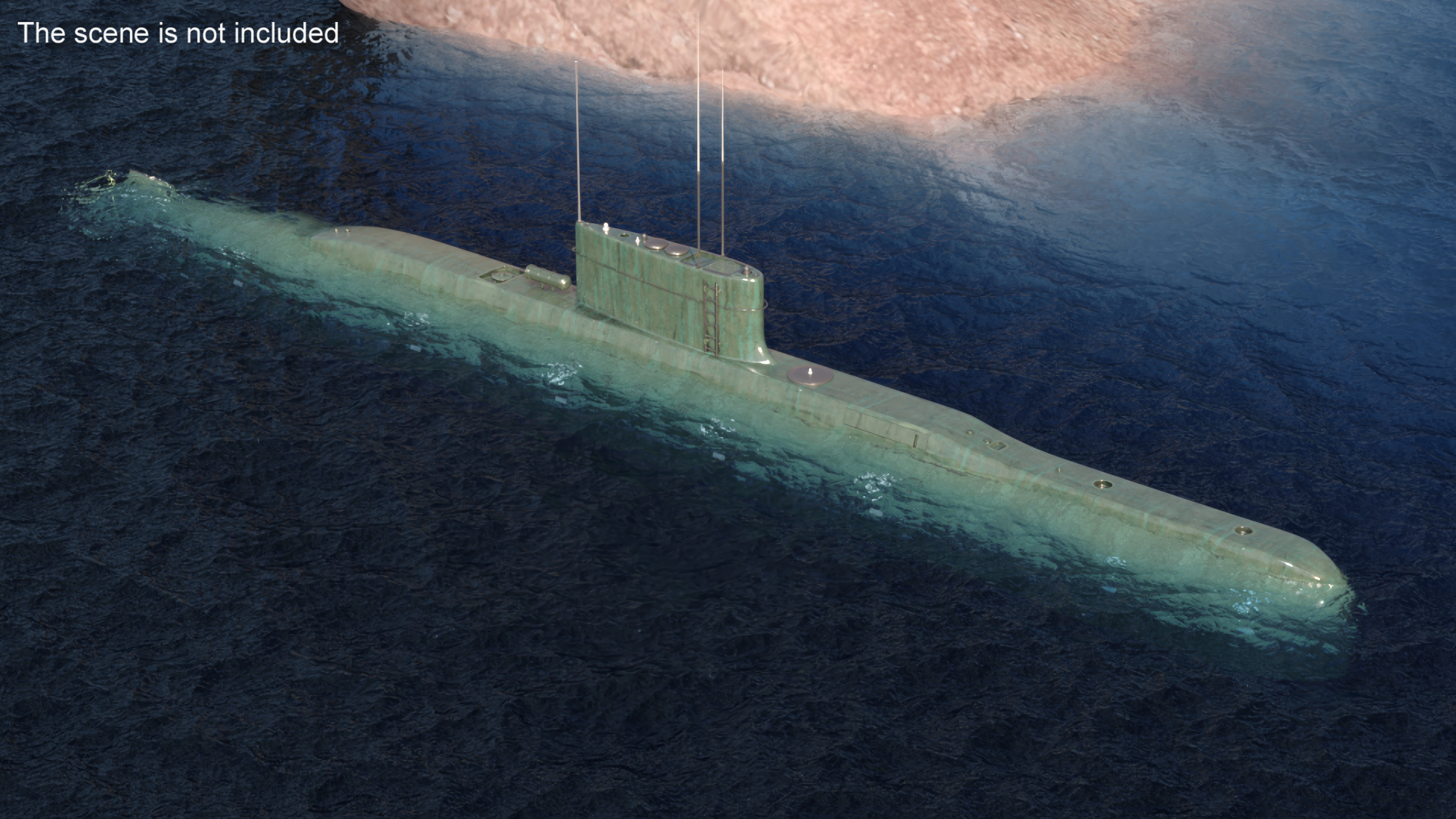 Military Semi Heavy Submarine 3D model