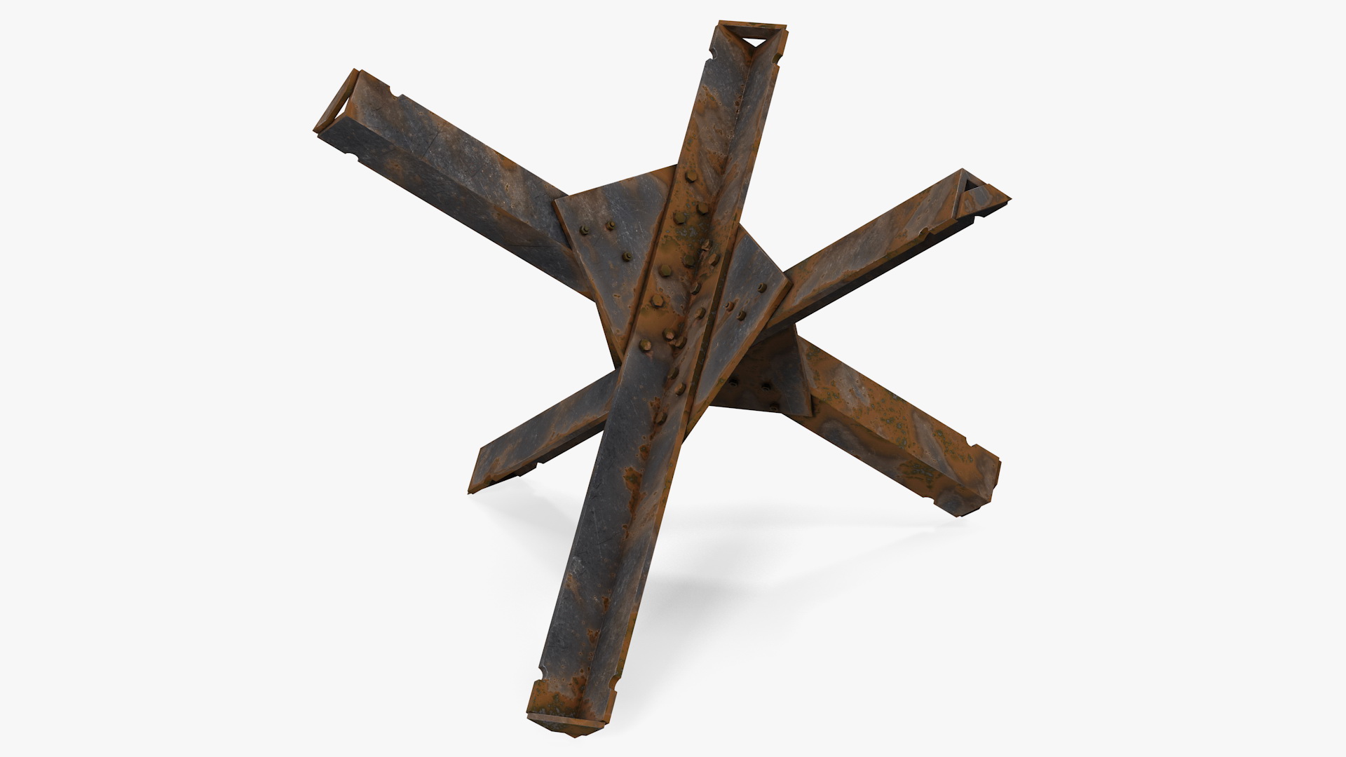 3D Hedgehog Anti Tank Obstacle Rusty model