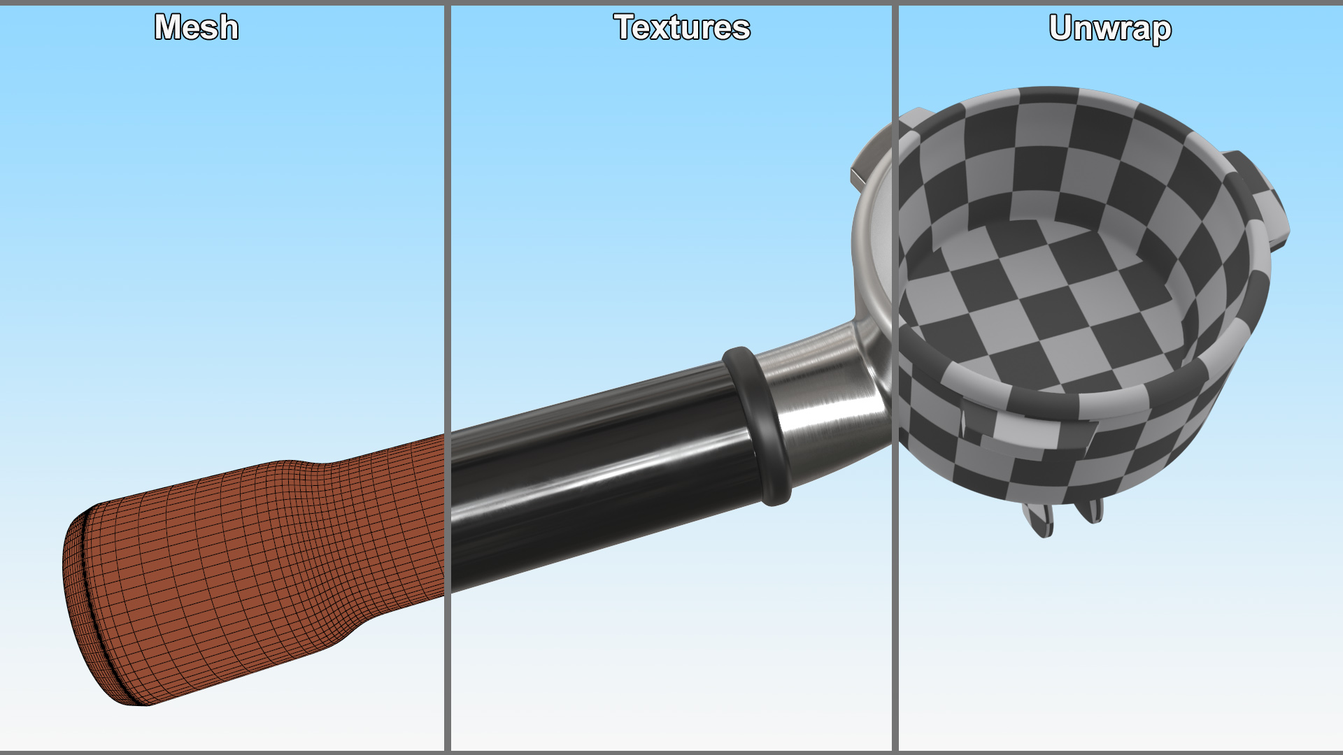 3D Double Spouts Portafilter Empty