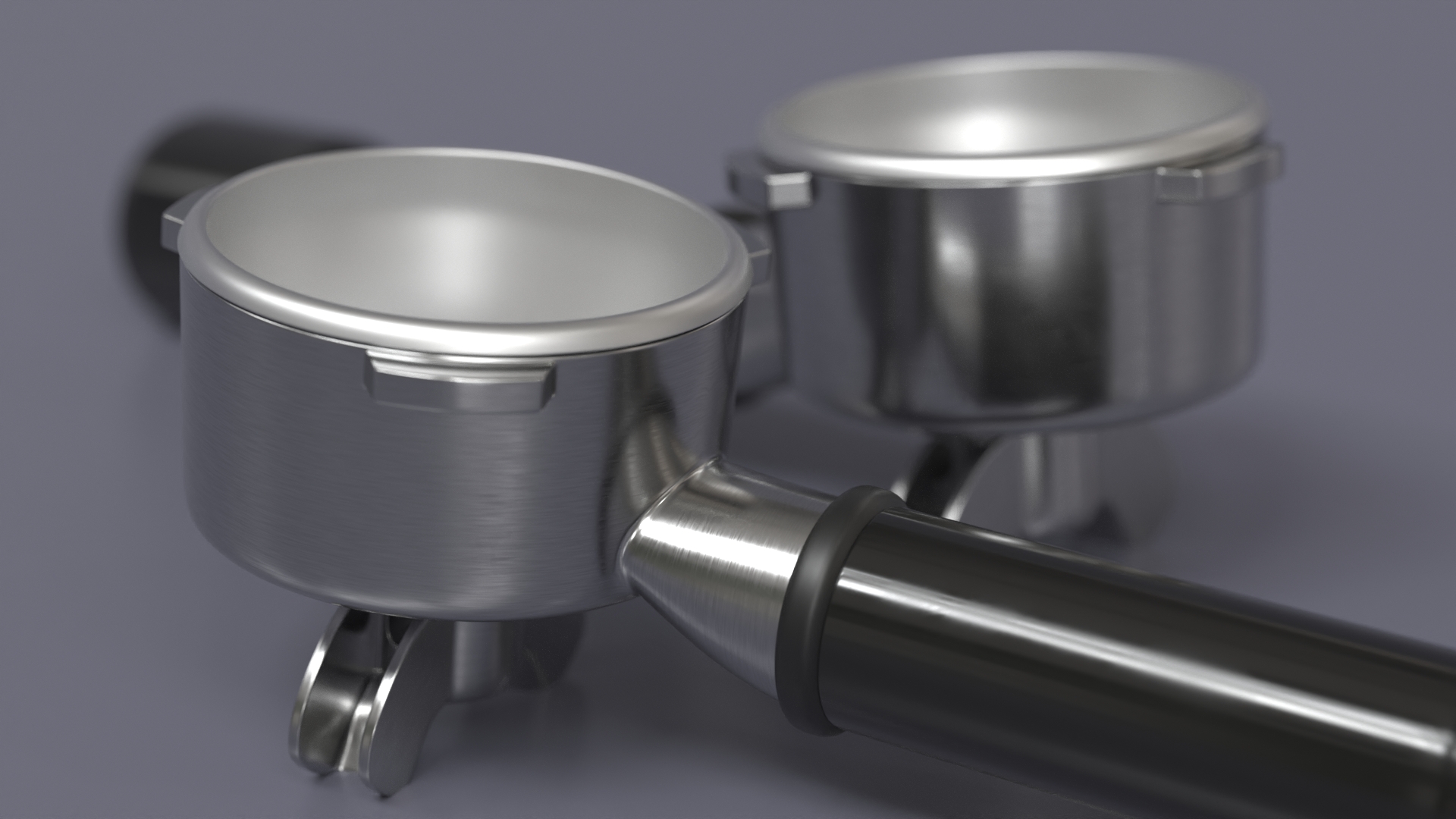3D Double Spouts Portafilter Empty