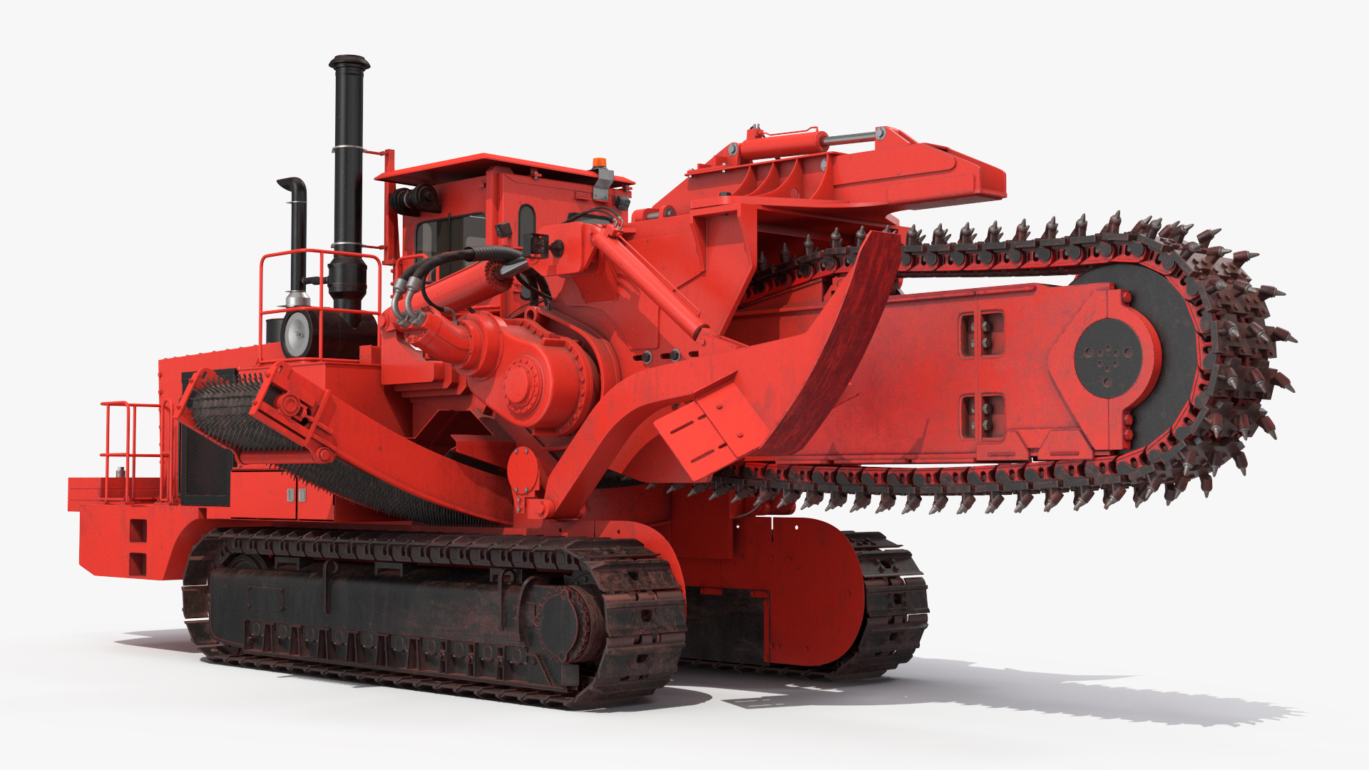 3D model Trencher Red Dirty Rigged