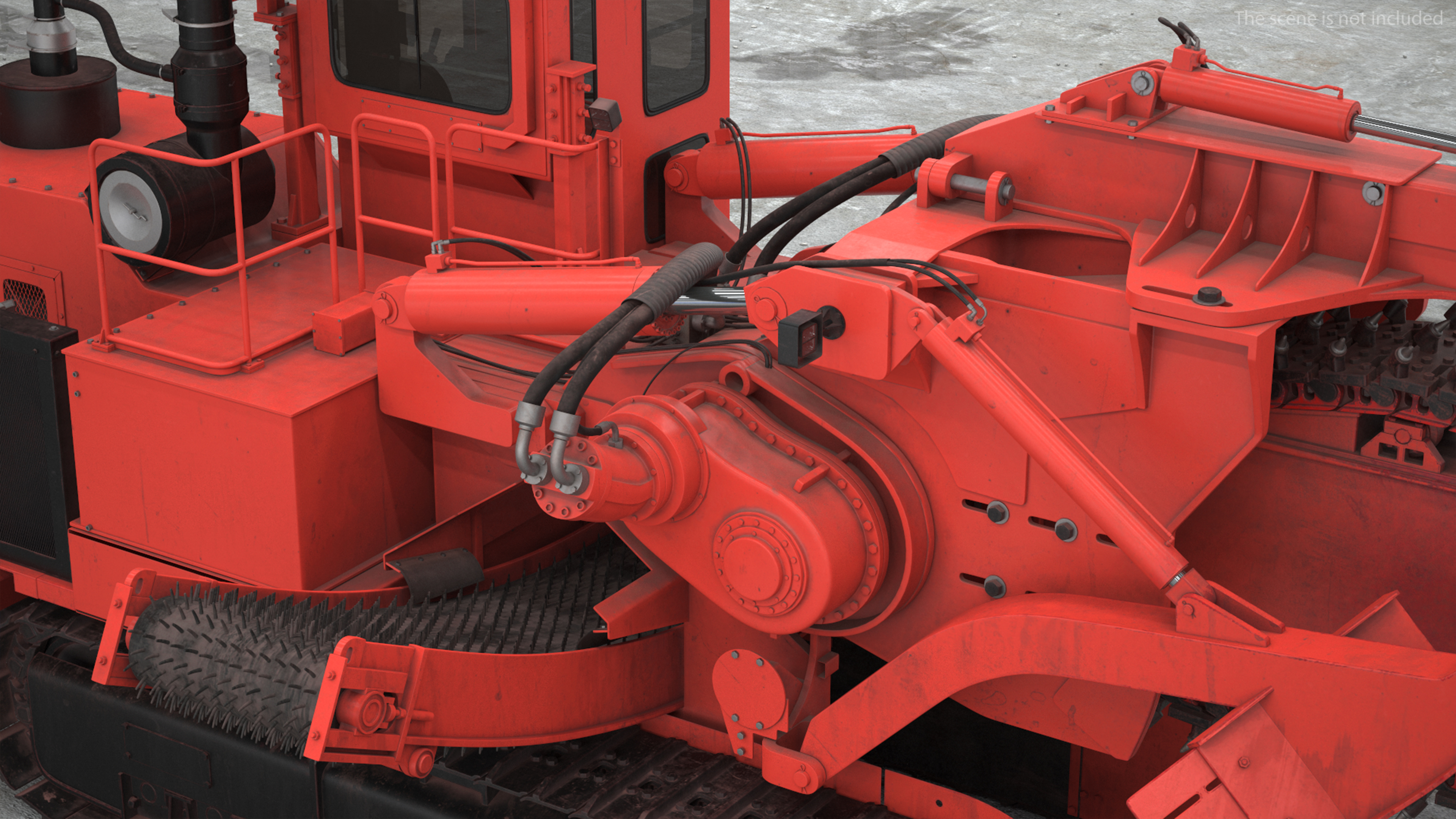 3D model Trencher Red Dirty Rigged
