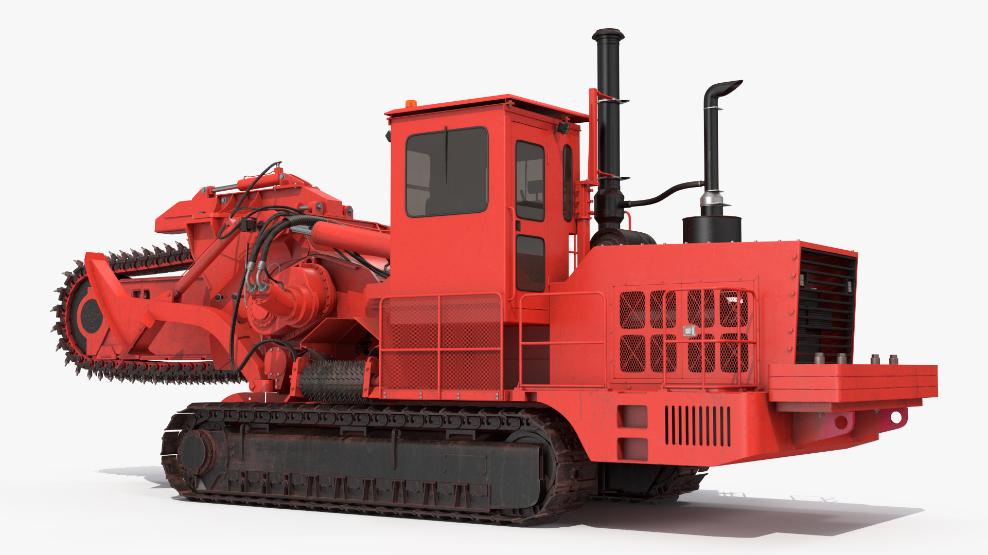 3D model Trencher Red Dirty Rigged