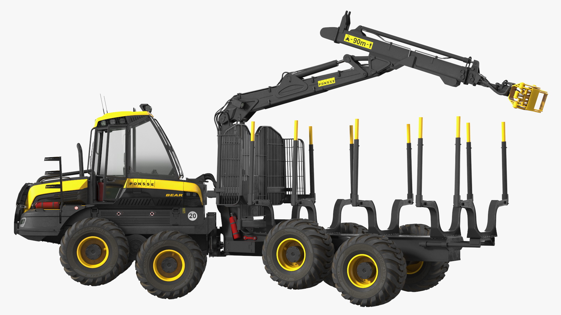Forwarder Ponsse Buffalo 8W Rigged 3D model