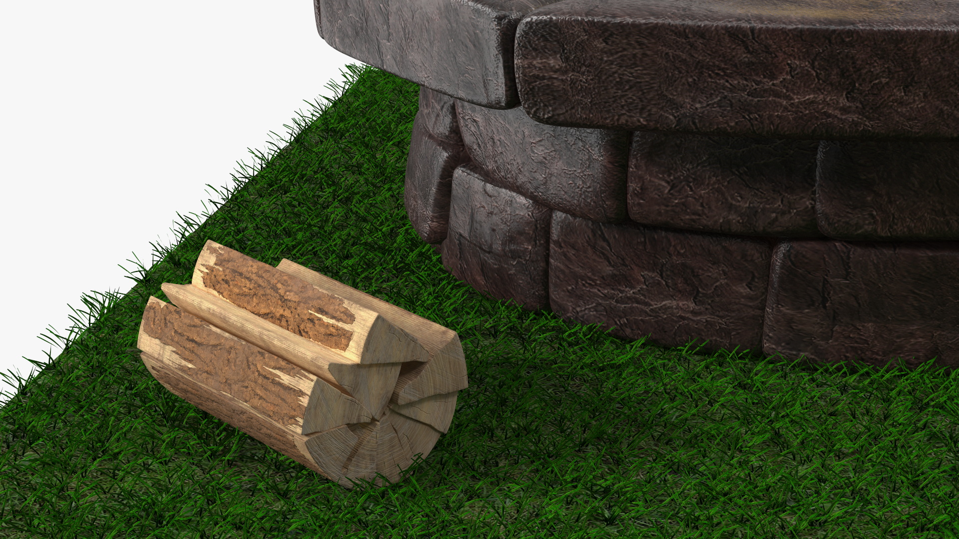 Outdoor Garden Fire Pit with Armchair 3D