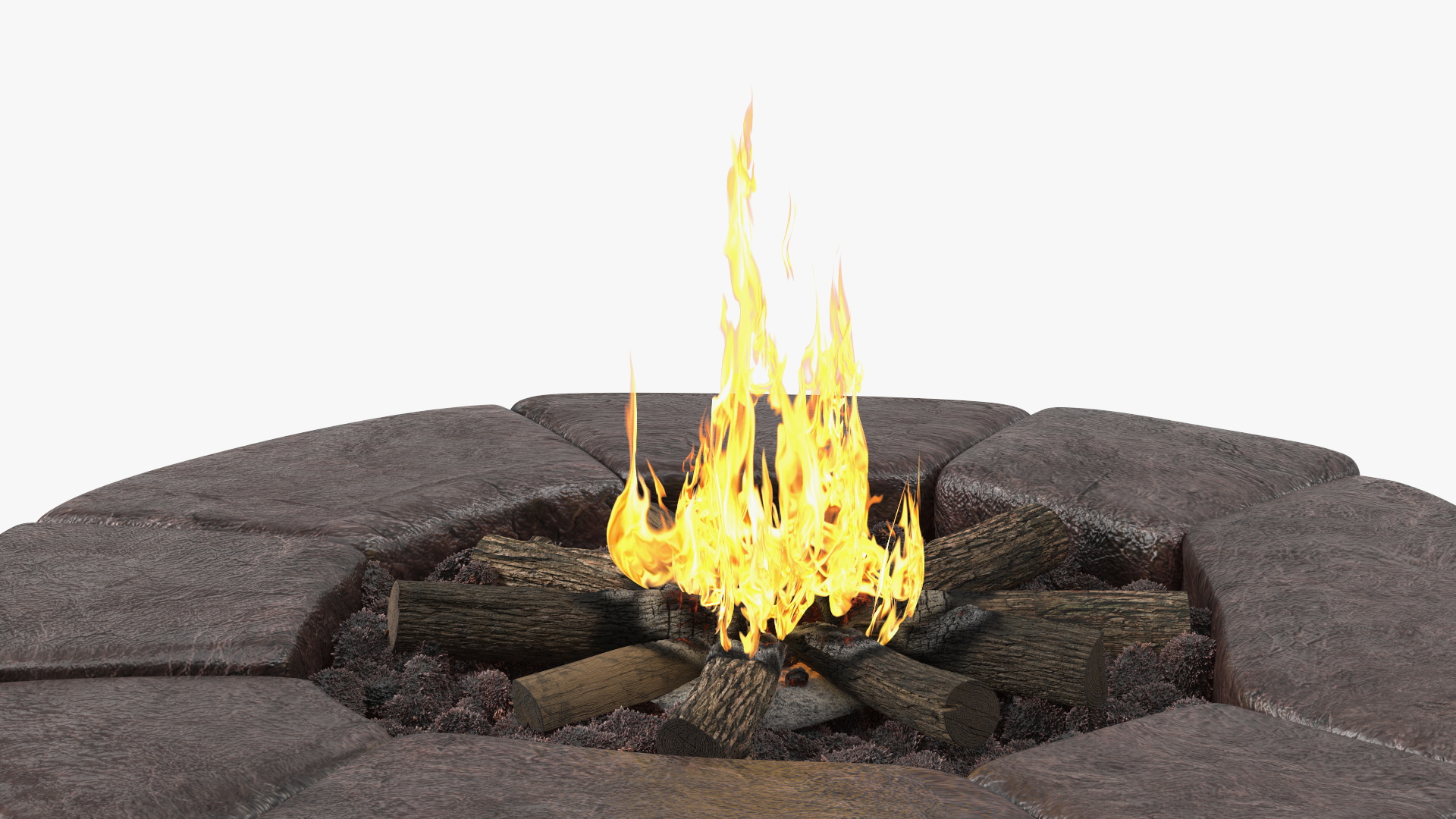 Outdoor Garden Fire Pit with Armchair 3D