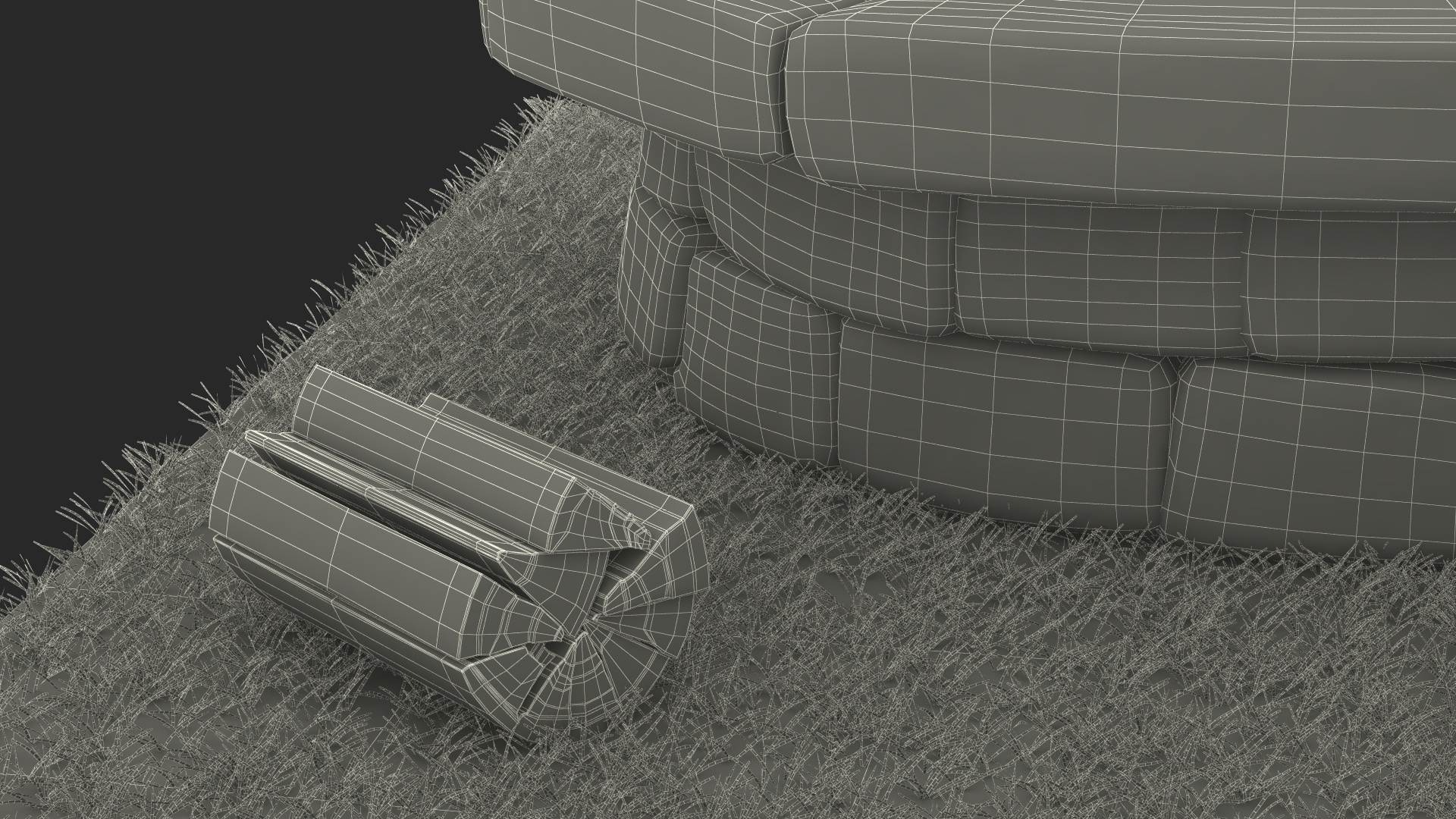 Outdoor Garden Fire Pit with Armchair 3D