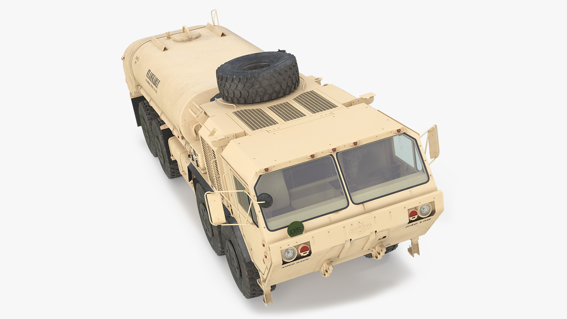 Oshkosh HEMTT M978 Fuel Tanker Truck Simplified 3D model preview