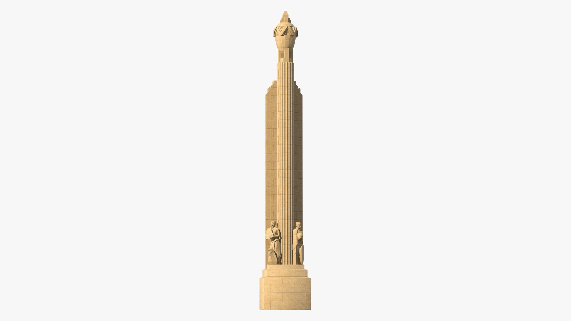 3D Hearst Towers Column with Statues model