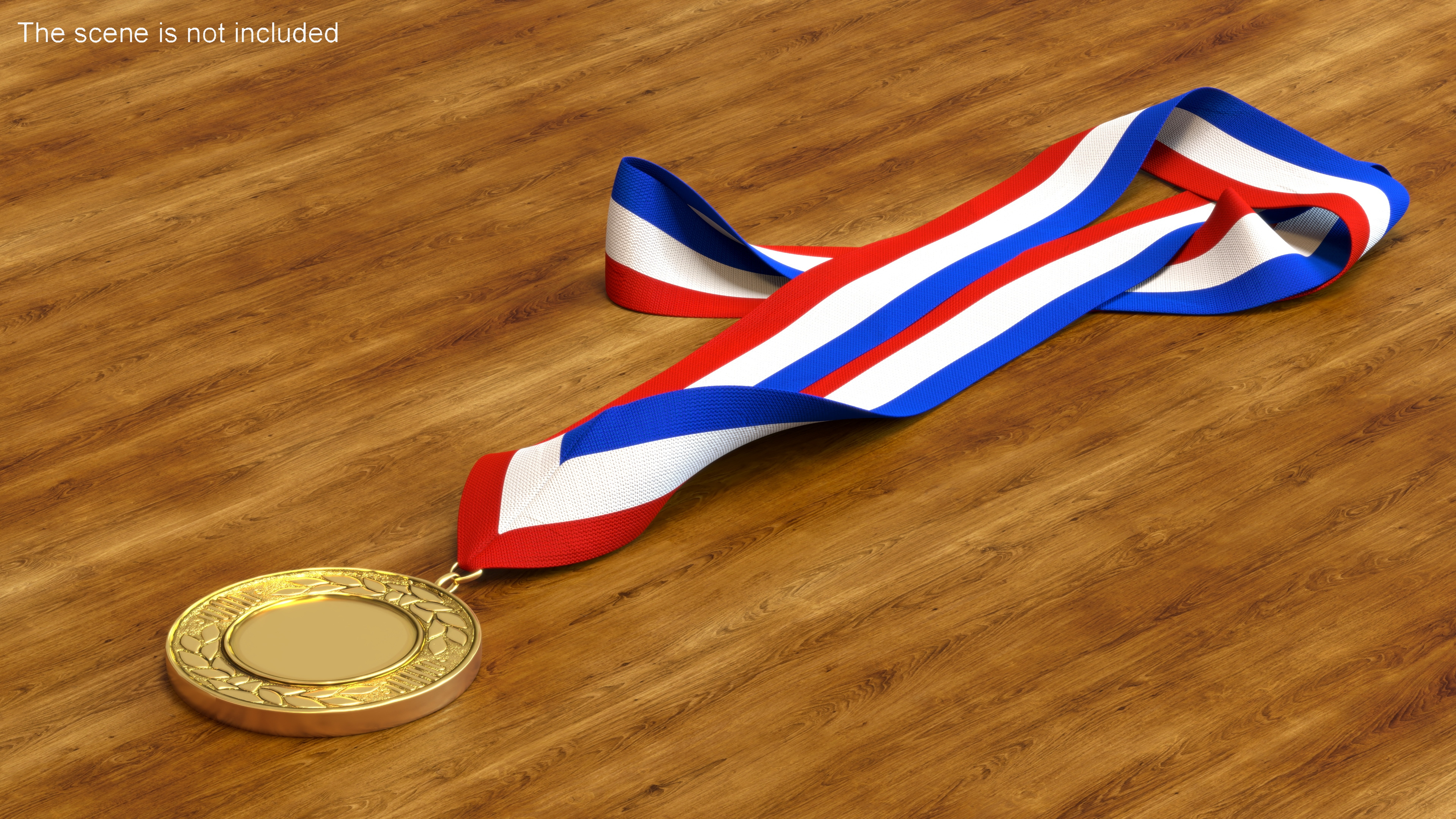 3D Gold Medal with Tricolor Ribbon