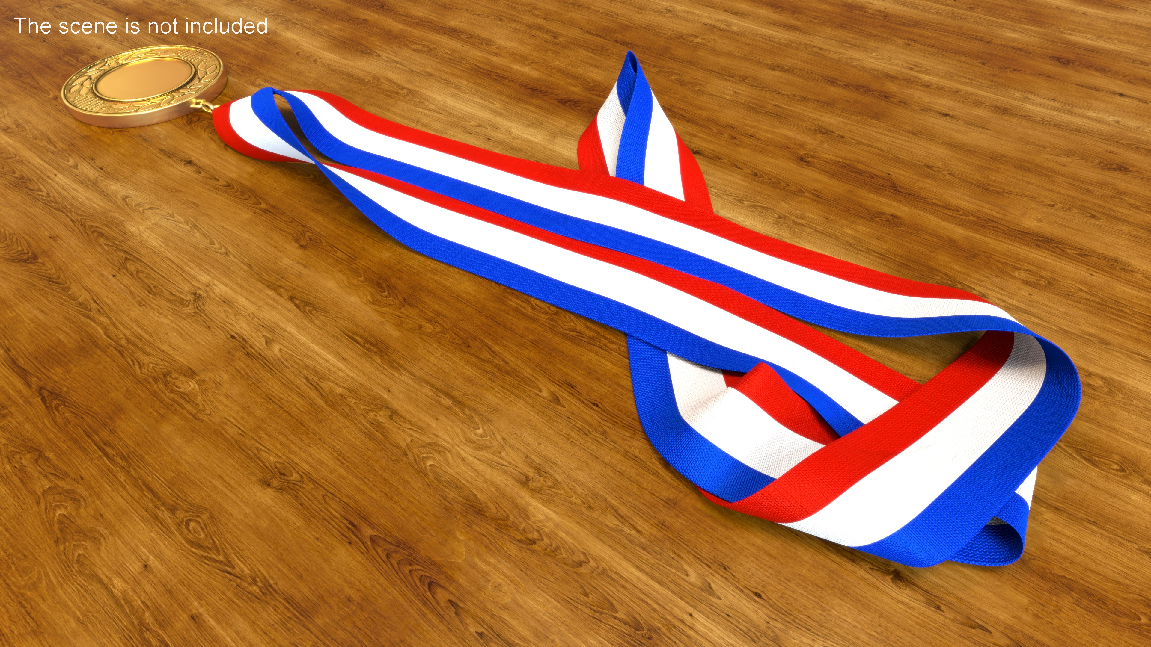 3D Gold Medal with Tricolor Ribbon