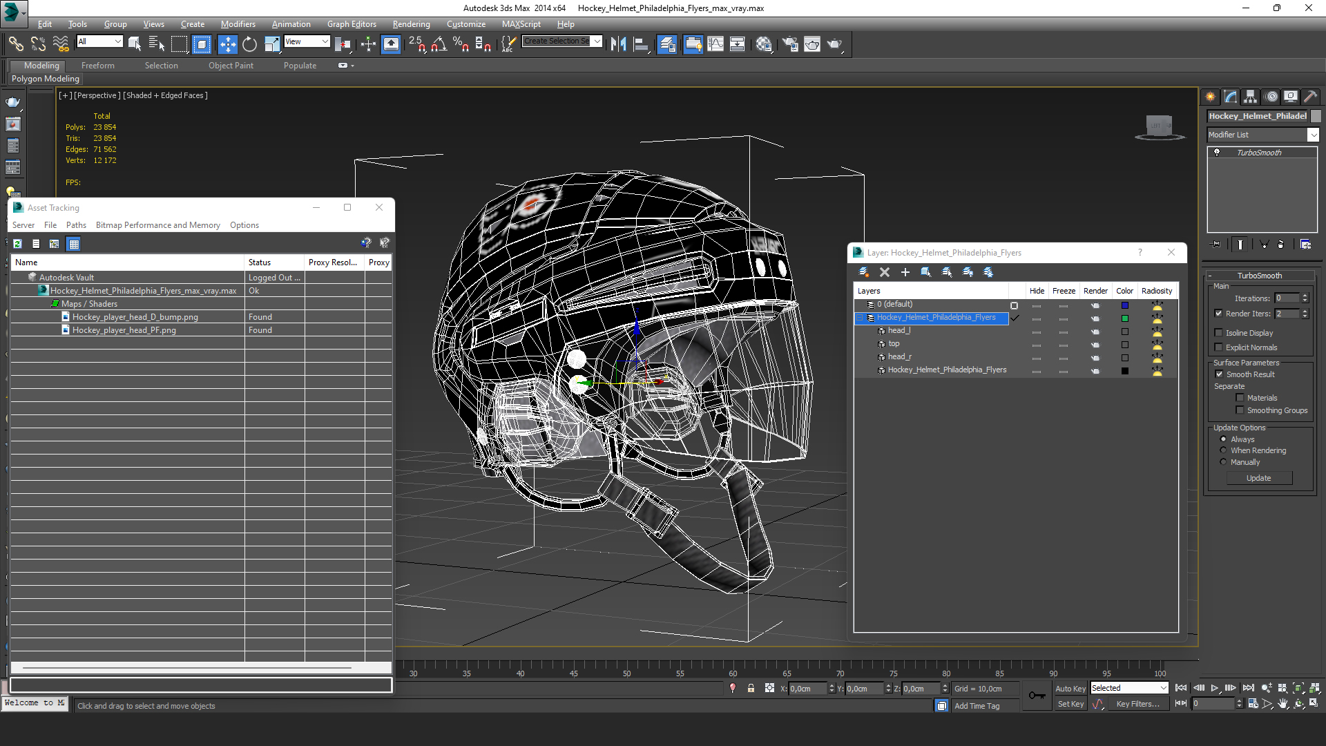 3D Hockey Helmet Philadelphia Flyers model