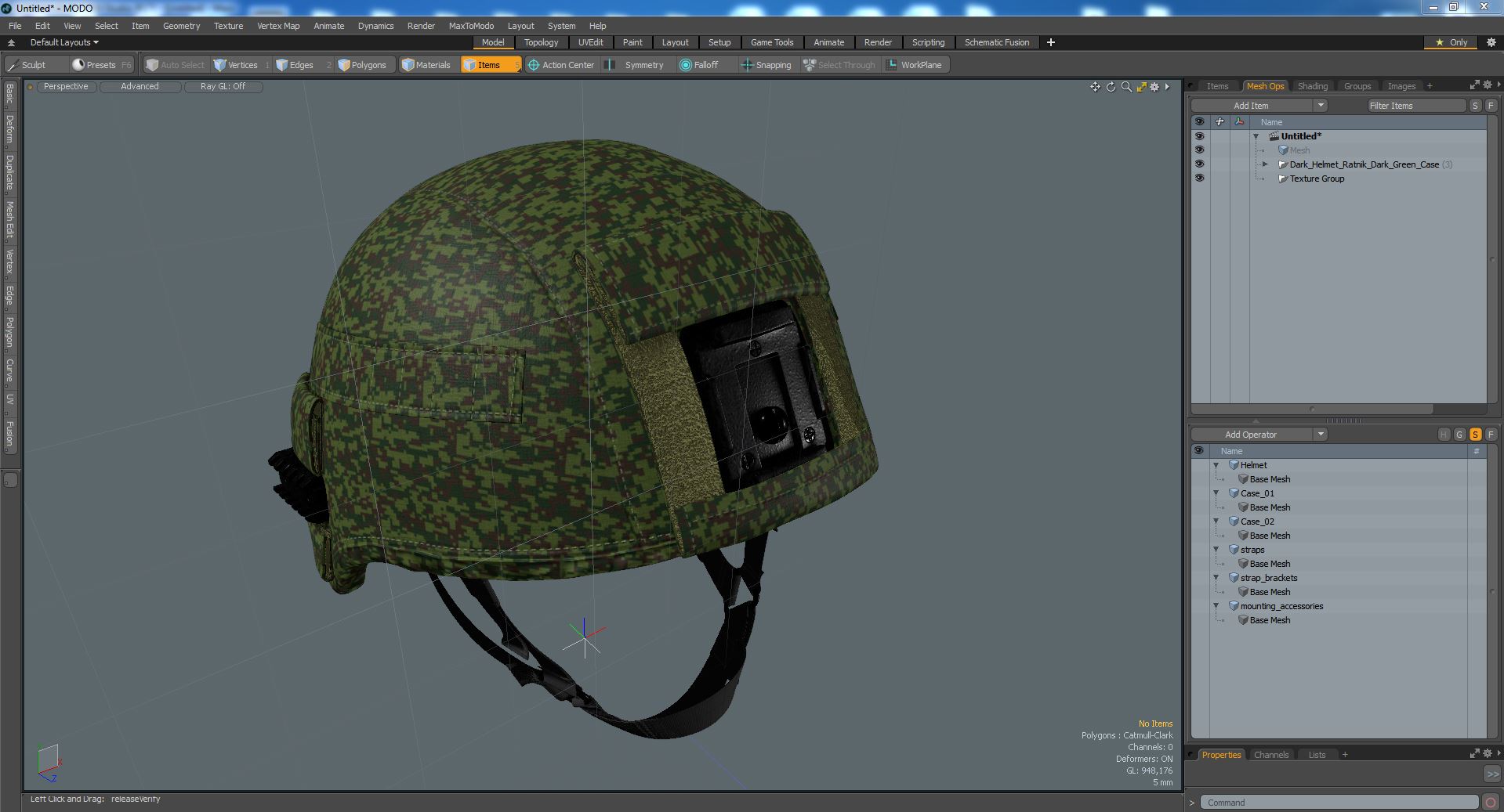 Dark Helmet Ratnik Dark Green Case 3D model