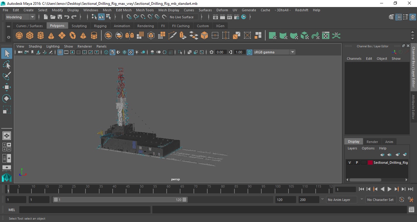 Sectional Drilling Rig 3D