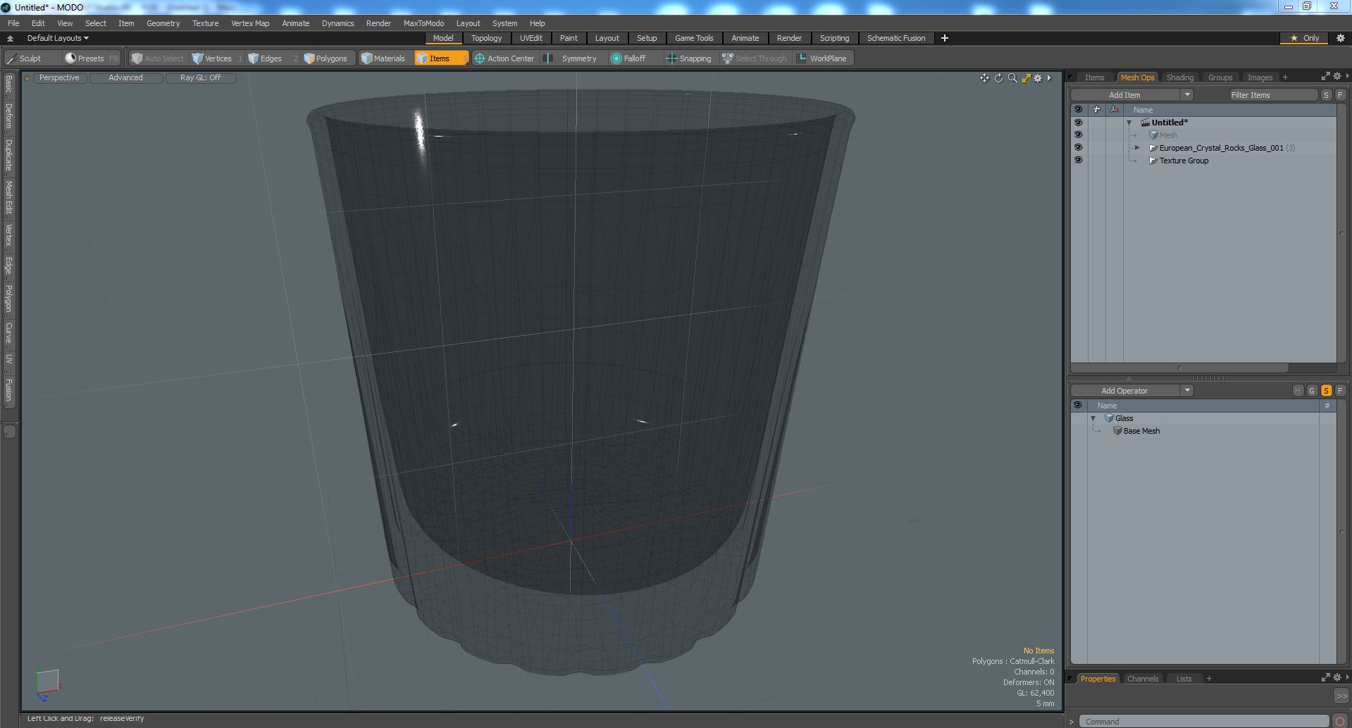 3D European Crystal Rocks Glass model
