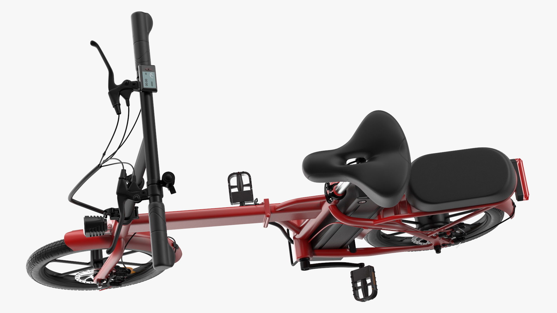 3D E-Bike with Removable Battery Red model
