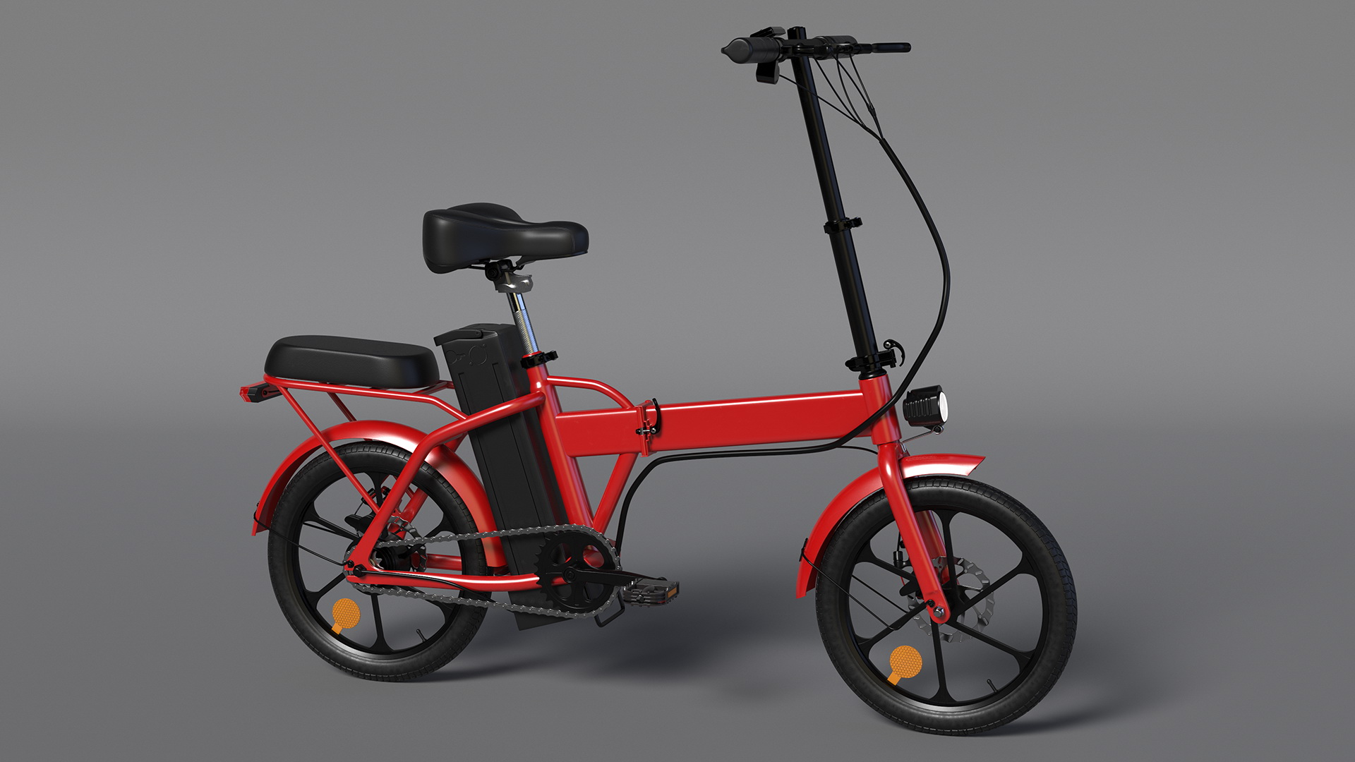 3D E-Bike with Removable Battery Red model