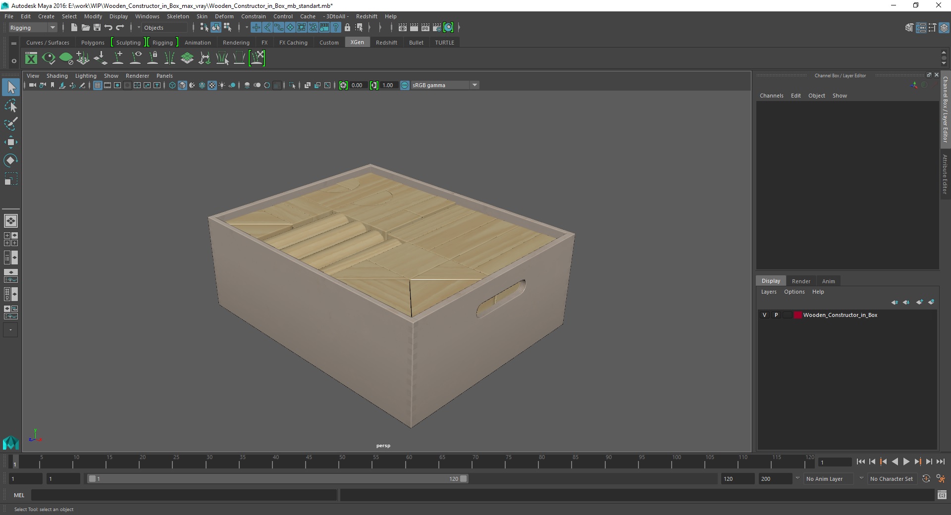 3D model Wooden Constructor in Box