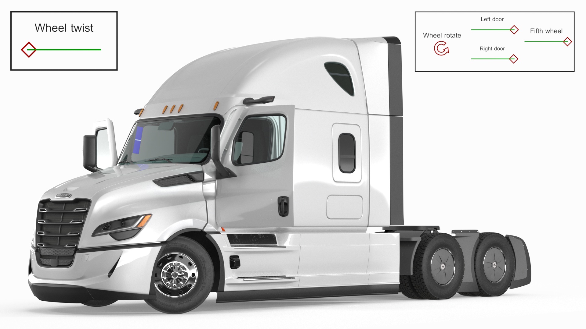 Cascadia 2025 Freightliner Highway Semi Truck Rigged - view 3