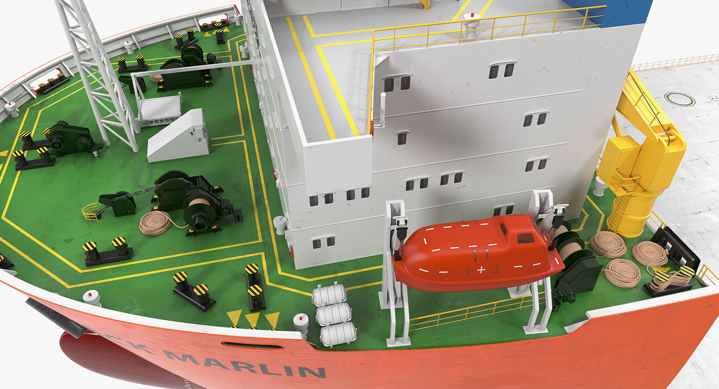 Black Marlin Heavy Lift Vessel Rigged 3D