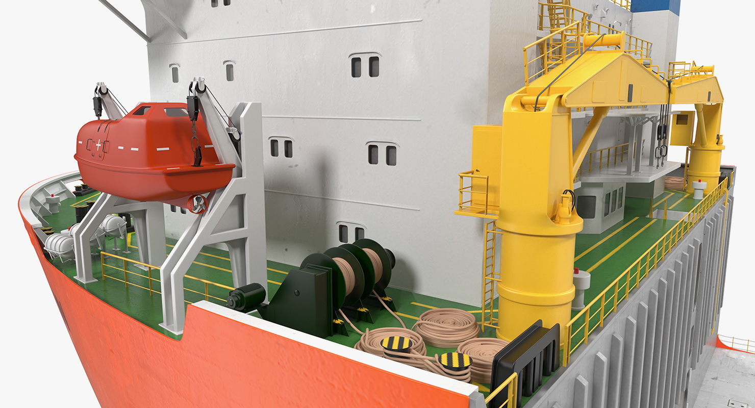 Black Marlin Heavy Lift Vessel Rigged 3D