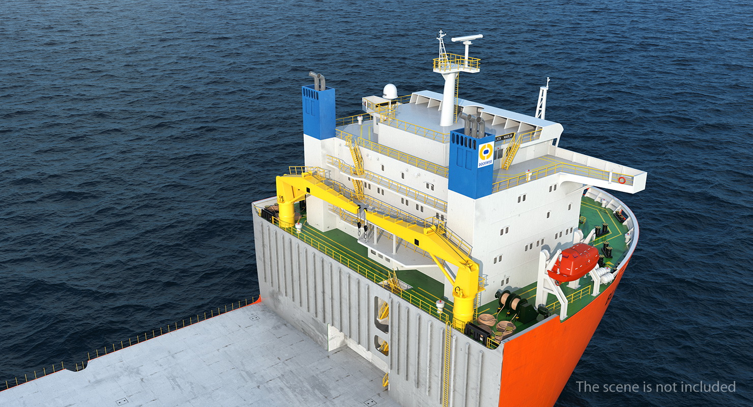 Black Marlin Heavy Lift Vessel Rigged 3D
