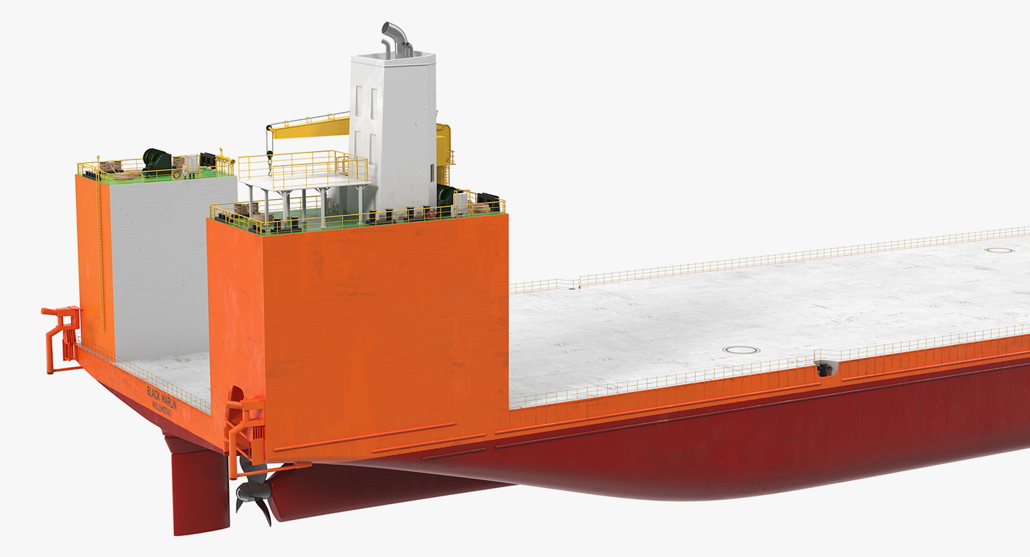 Black Marlin Heavy Lift Vessel Rigged 3D