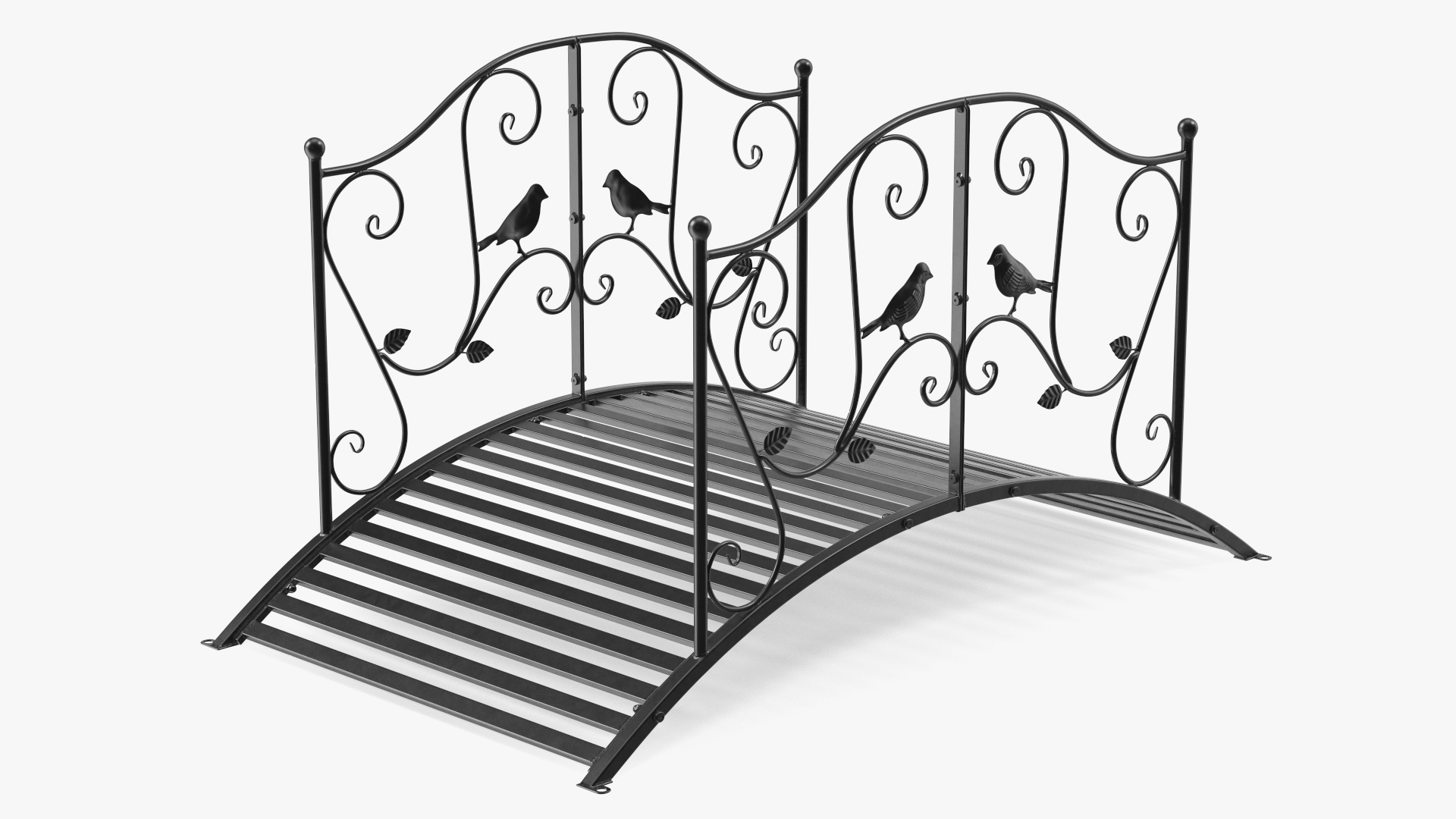 Wrought Iron Garden Bridge Black 3D