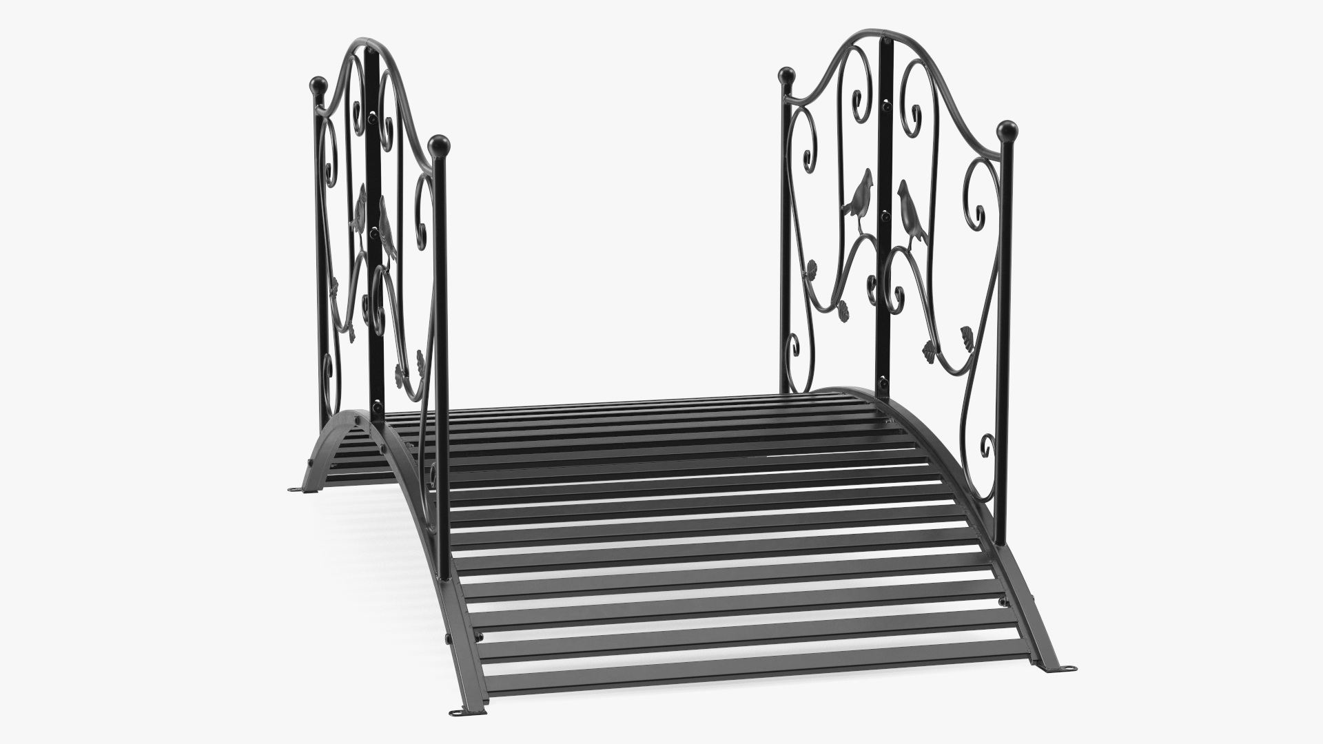 Wrought Iron Garden Bridge Black 3D