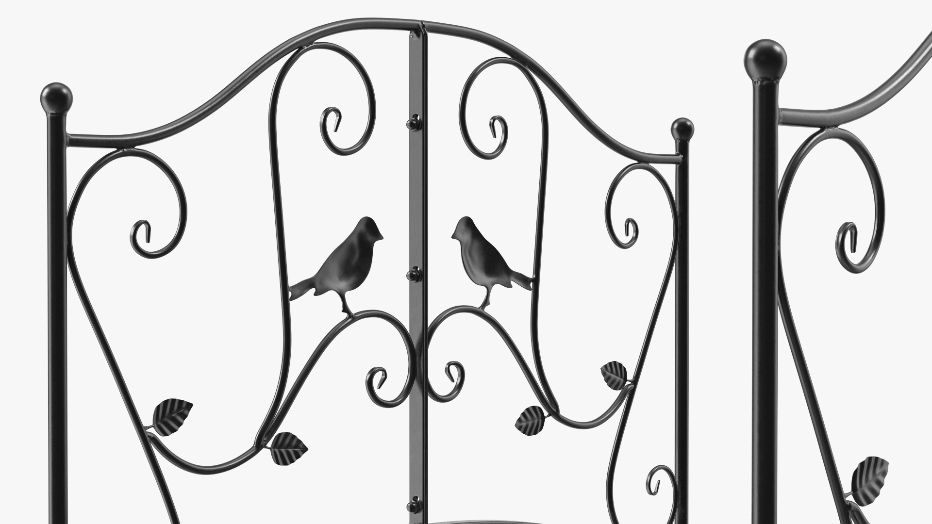 Wrought Iron Garden Bridge Black 3D