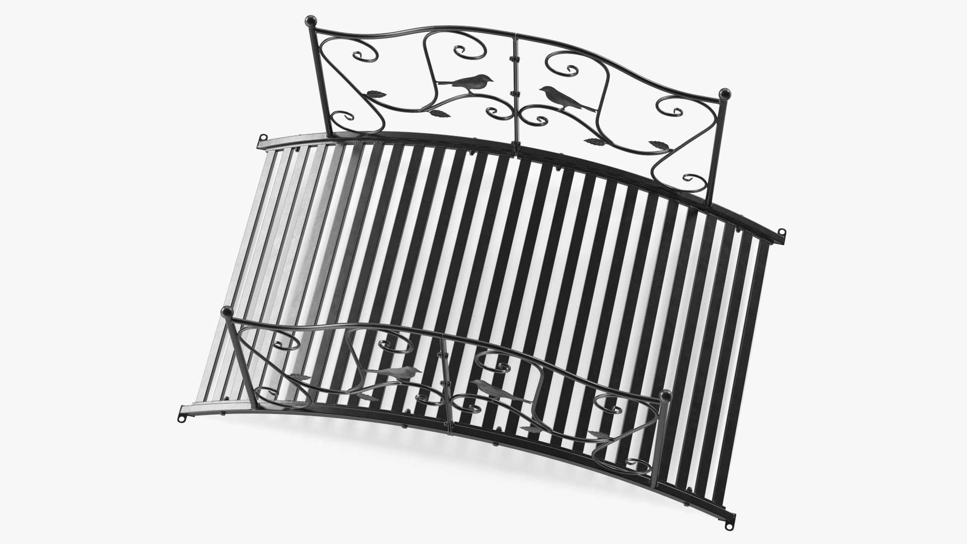 Wrought Iron Garden Bridge Black 3D
