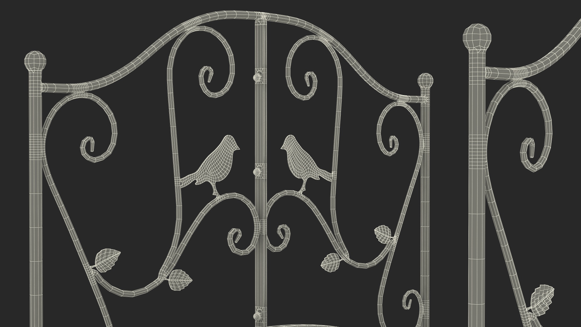Wrought Iron Garden Bridge Black 3D