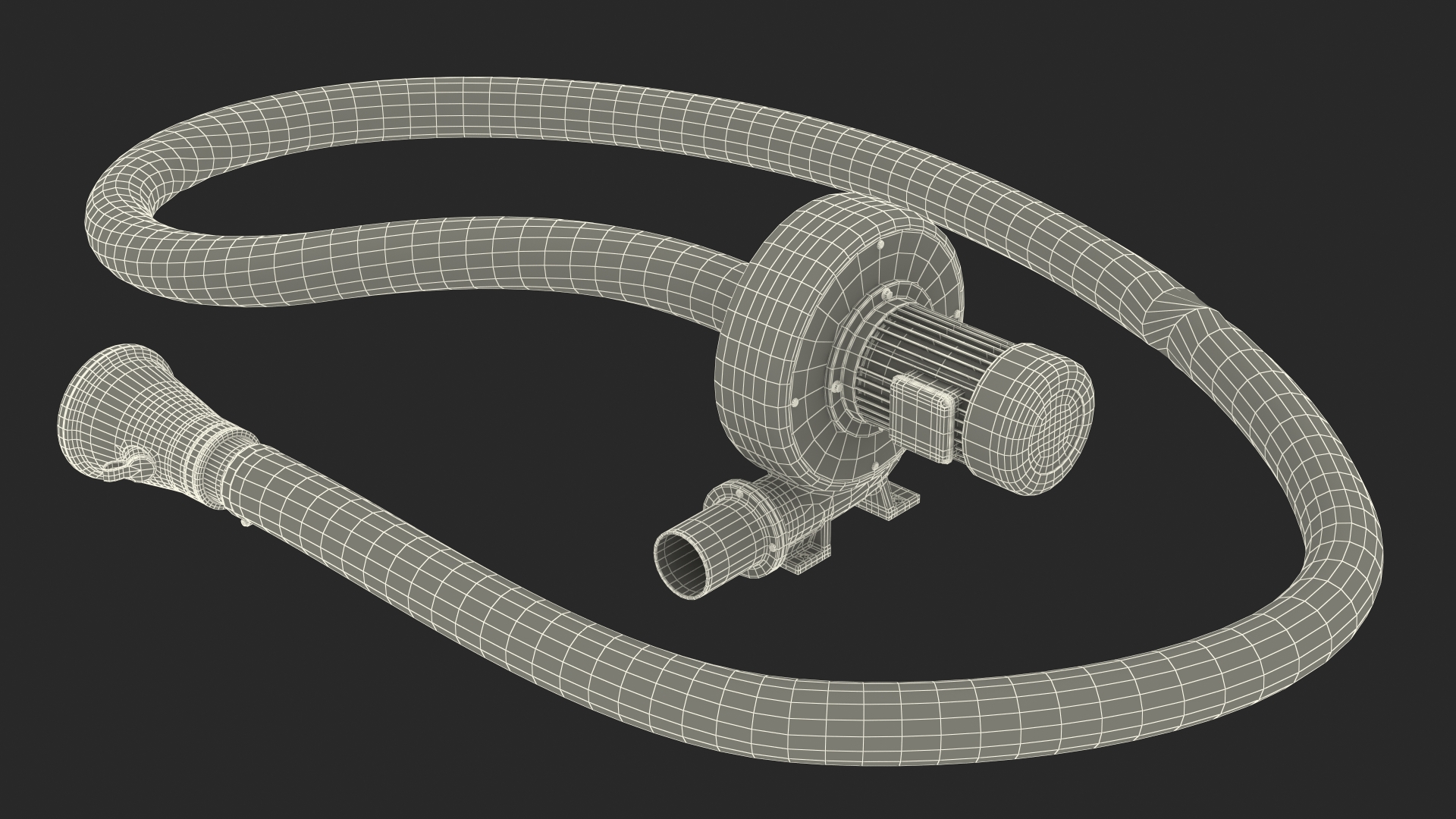 Exhaust Fume Extraction System Single Duct Rigged 3D model