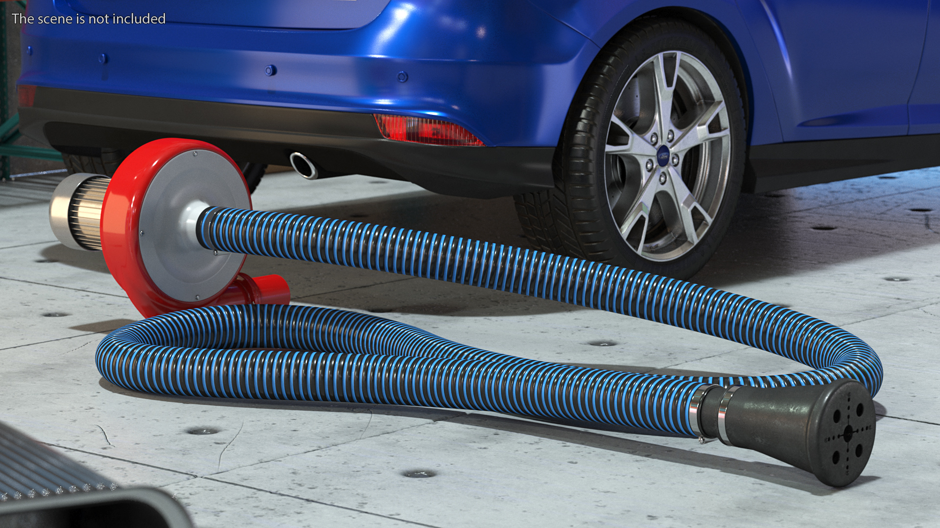 Exhaust Fume Extraction System Single Duct Rigged 3D model