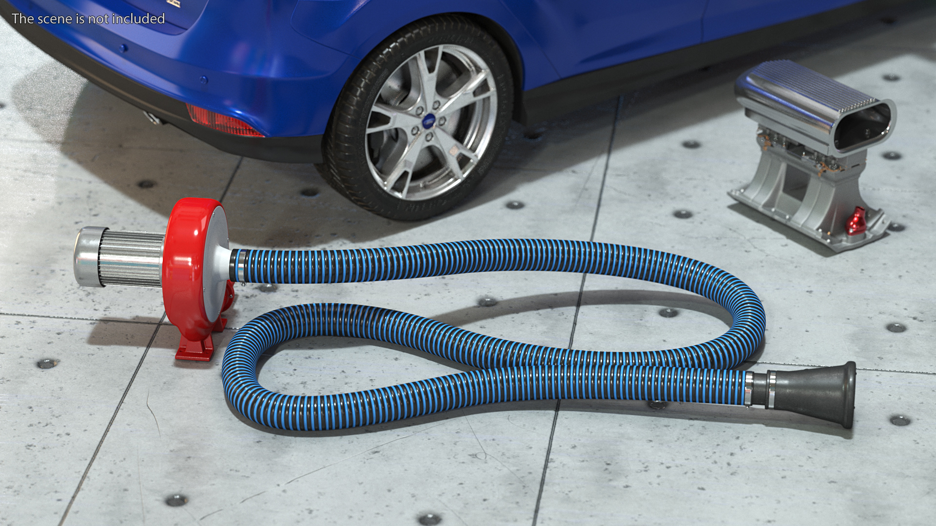 Exhaust Fume Extraction System Single Duct Rigged 3D model
