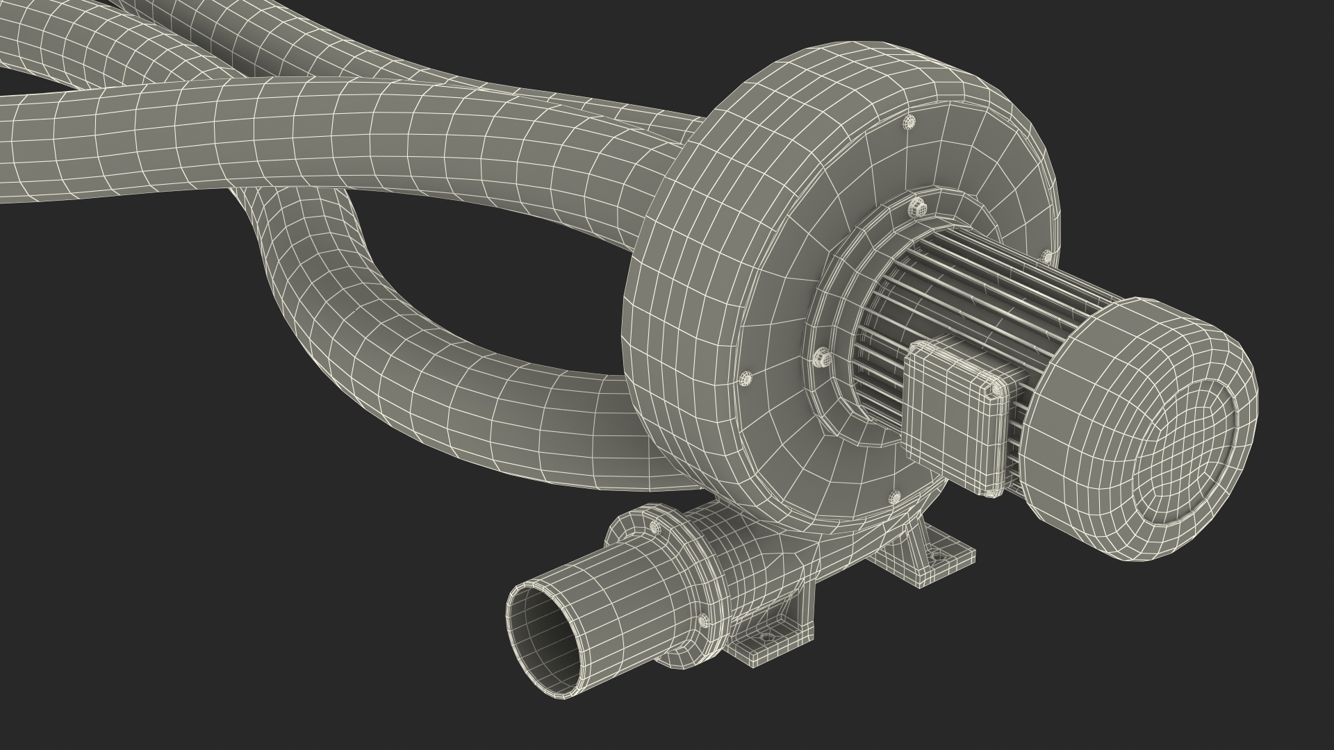 Exhaust Fume Extraction System Single Duct Rigged 3D model