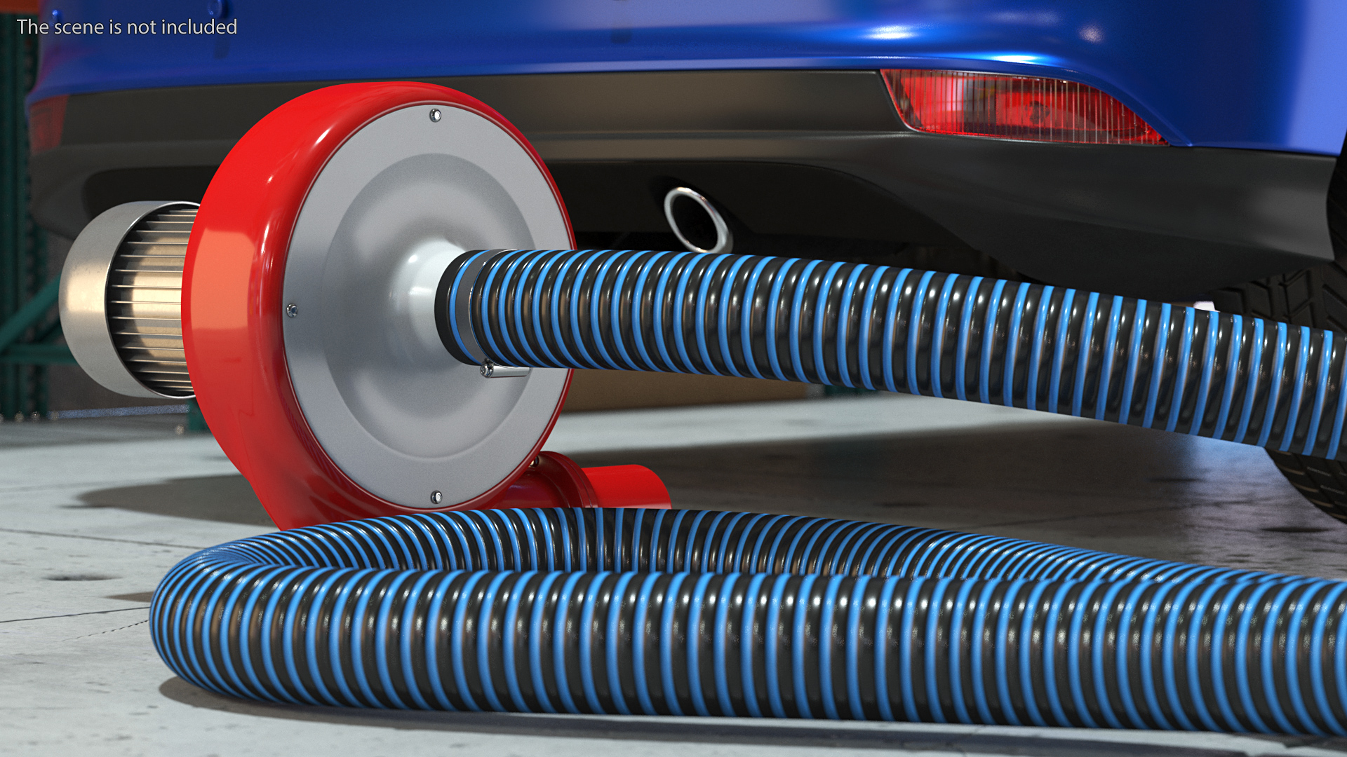 Exhaust Fume Extraction System Single Duct Rigged 3D model