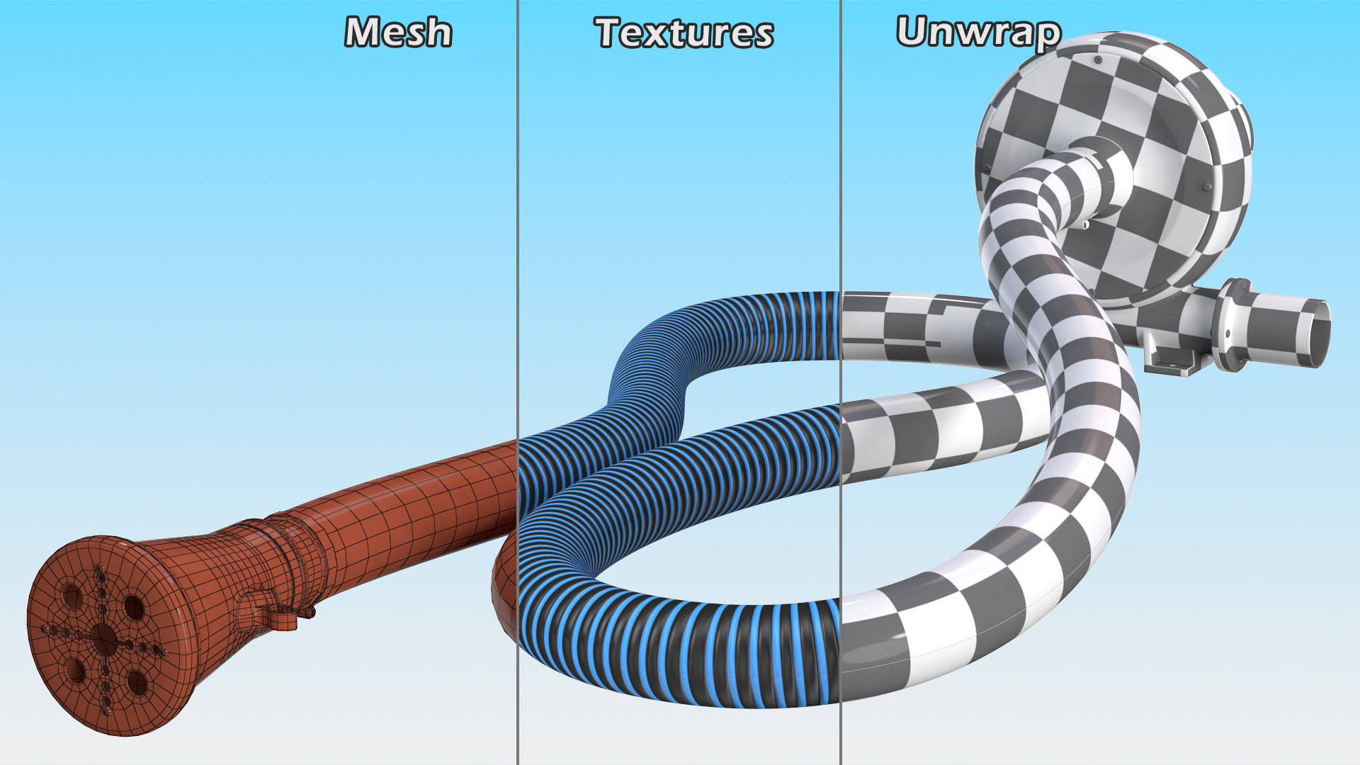 Exhaust Fume Extraction System Single Duct Rigged 3D model
