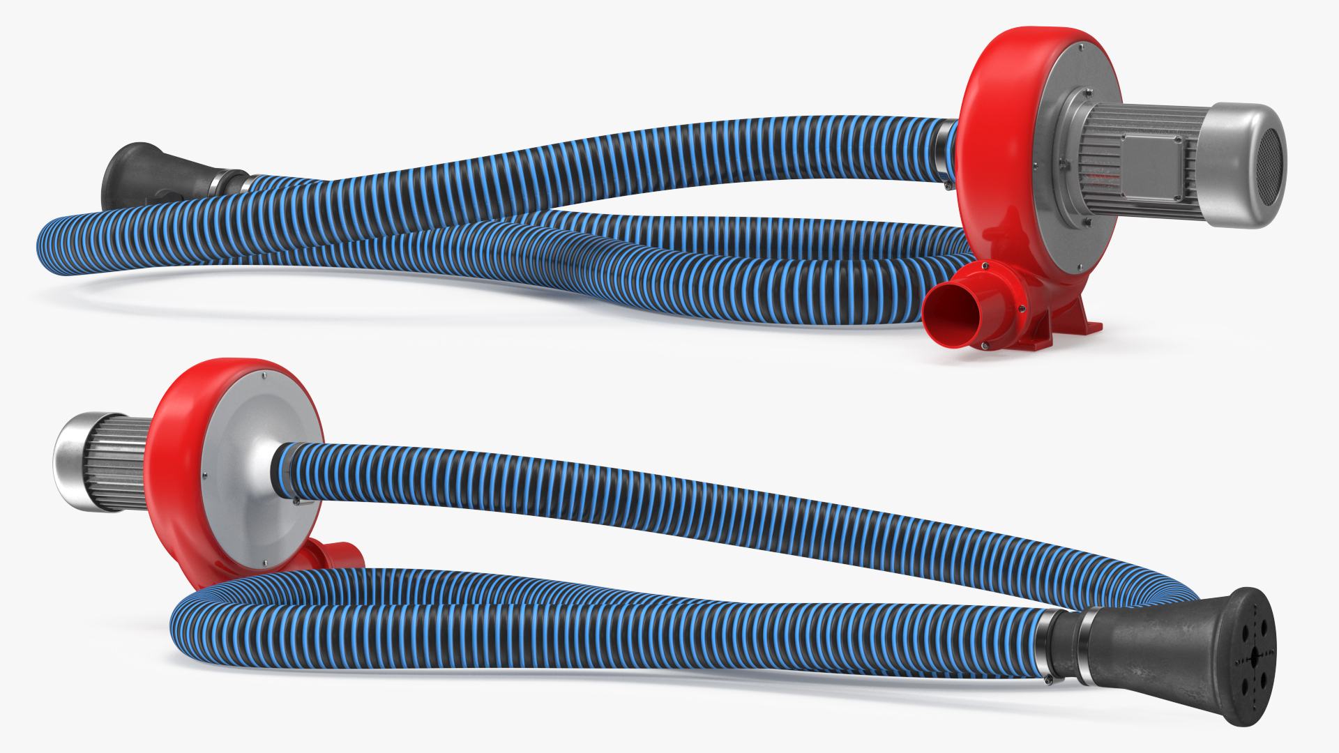 Exhaust Fume Extraction System Single Duct Rigged 3D model