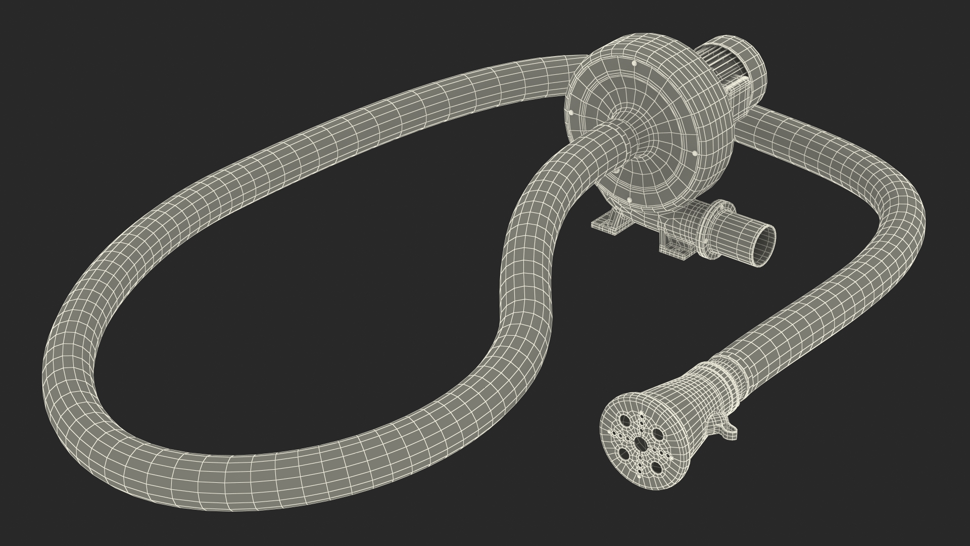 Exhaust Fume Extraction System Single Duct Rigged 3D model