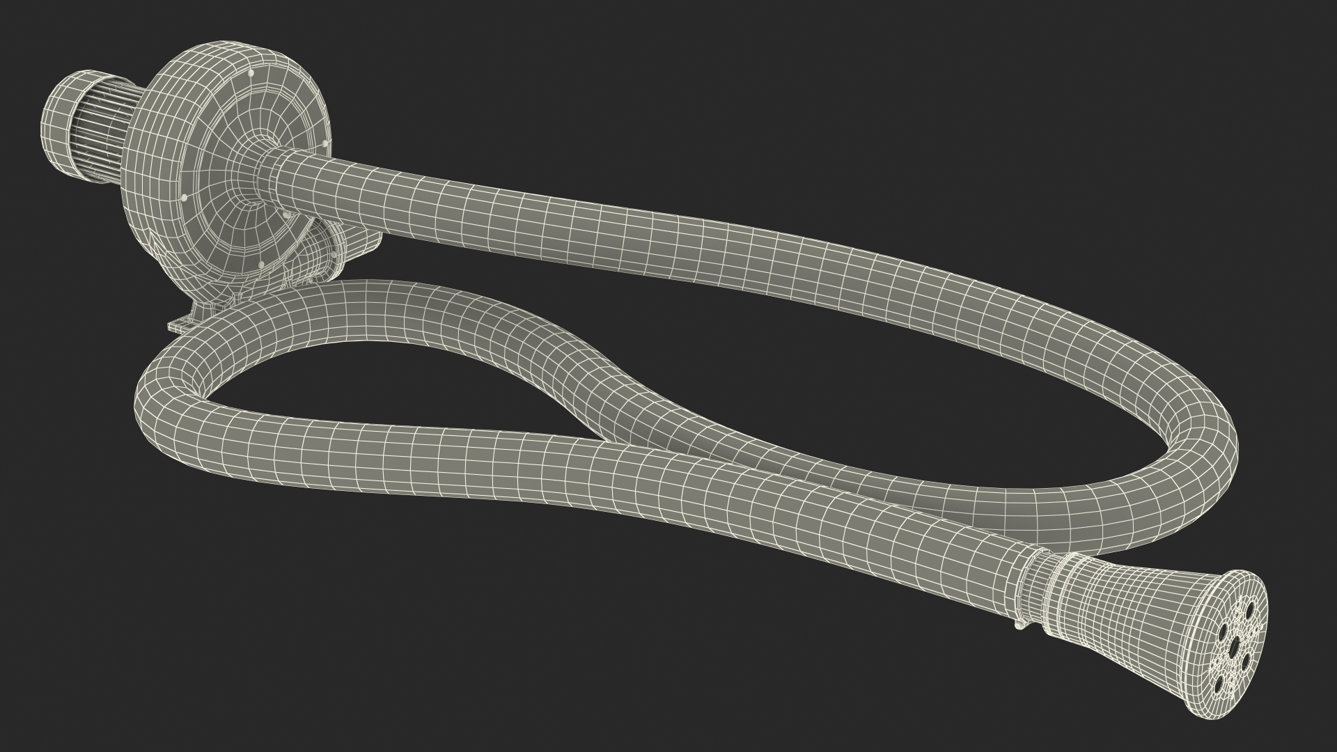 Exhaust Fume Extraction System Single Duct Rigged 3D model