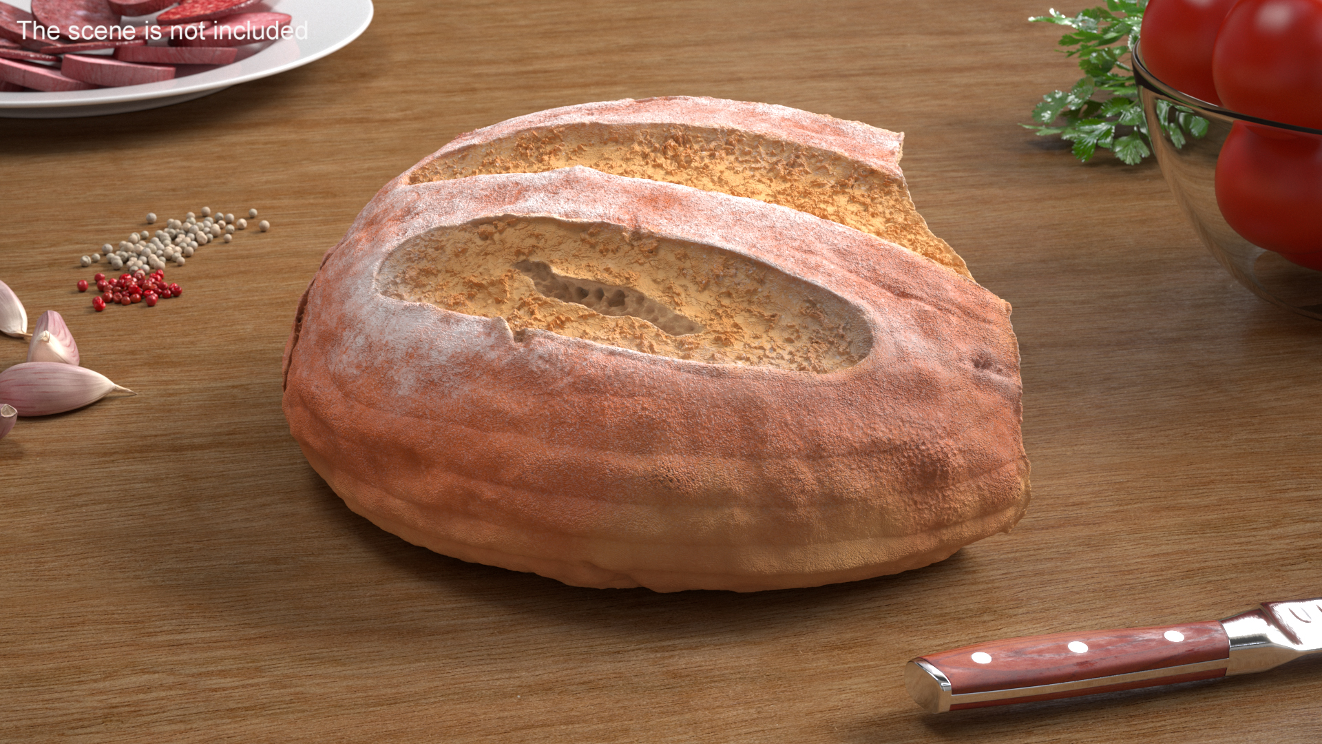 Broken Piece of White Bread 3D