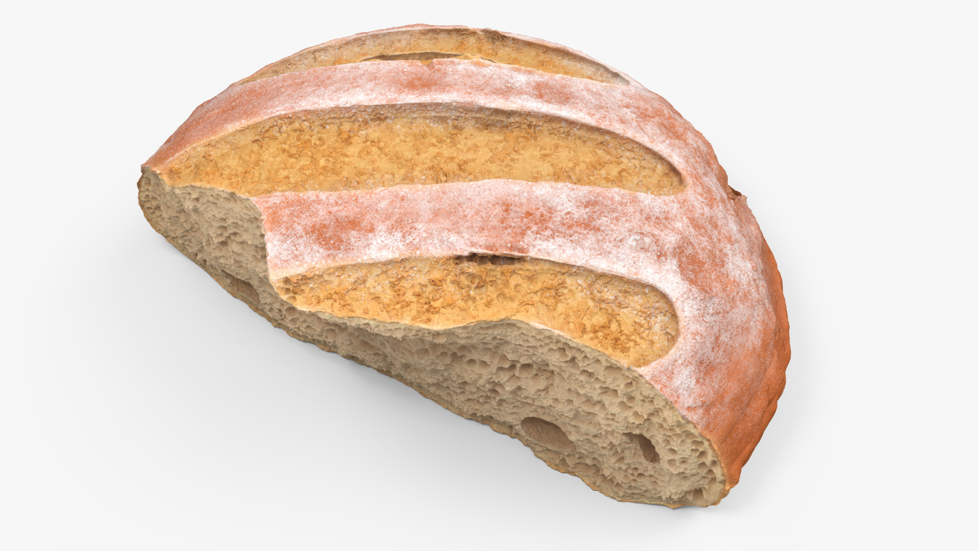 Broken Piece of White Bread 3D