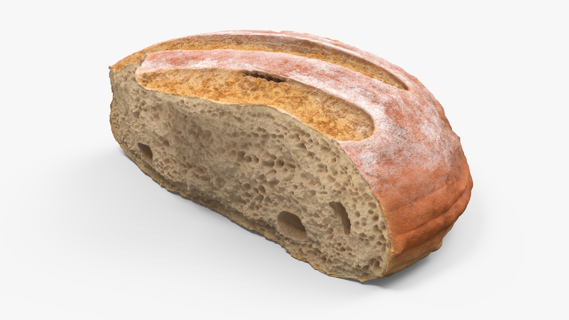 Broken Piece of White Bread 3D
