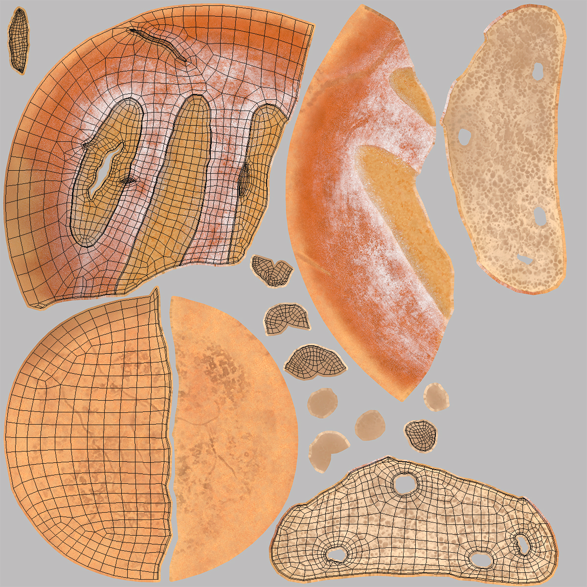 Broken Piece of White Bread 3D