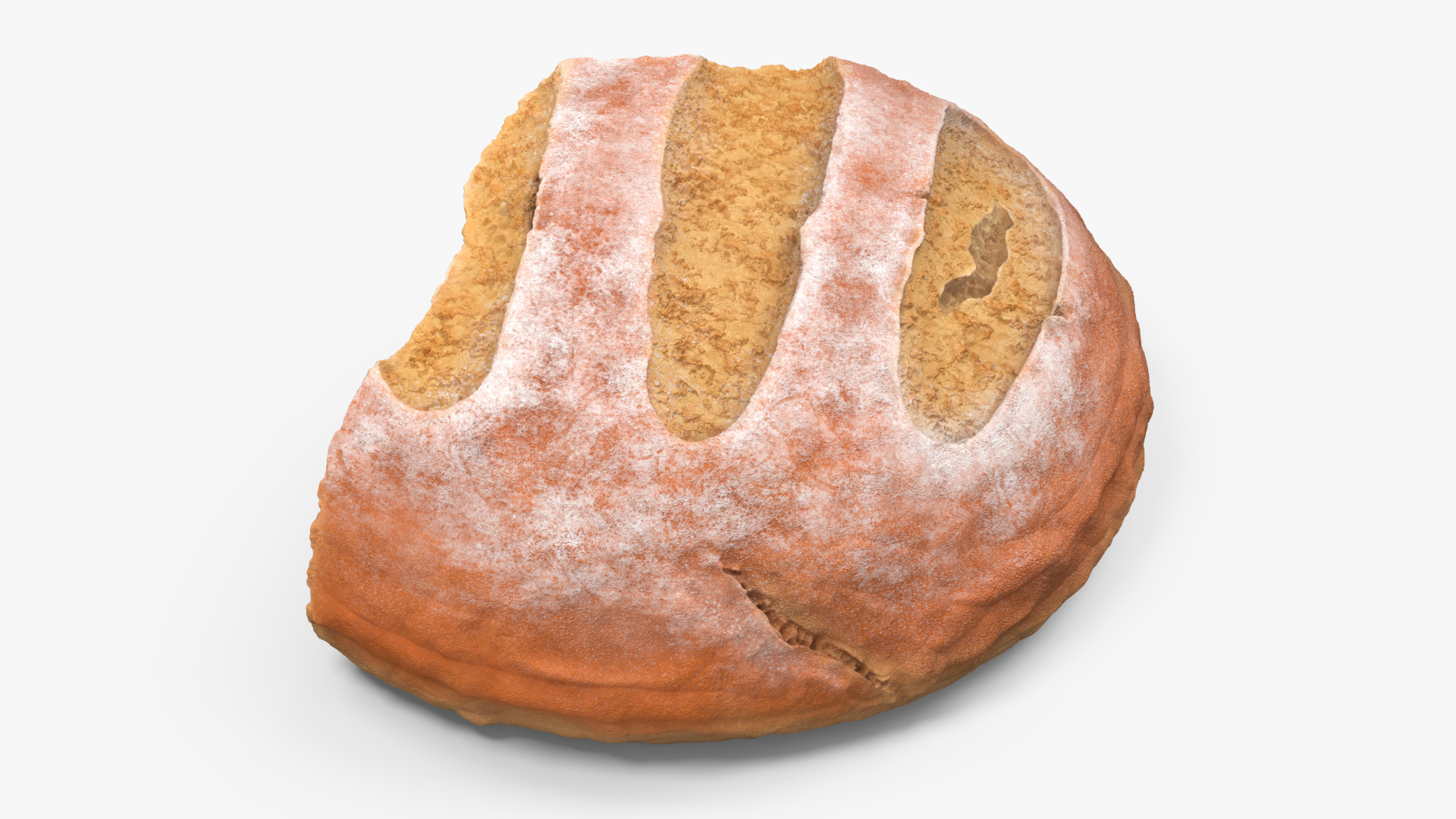 Broken Piece of White Bread 3D