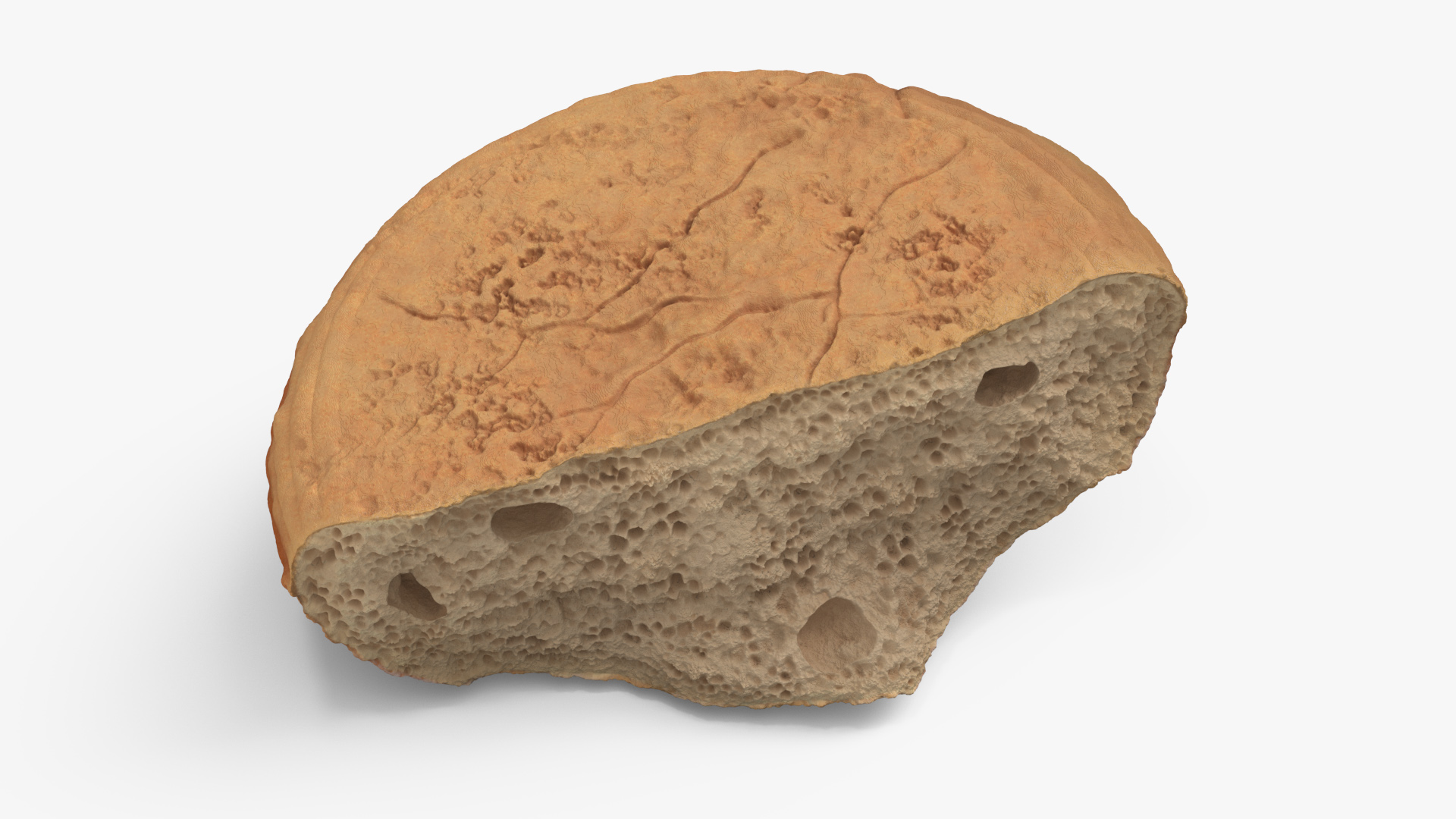Broken Piece of White Bread 3D