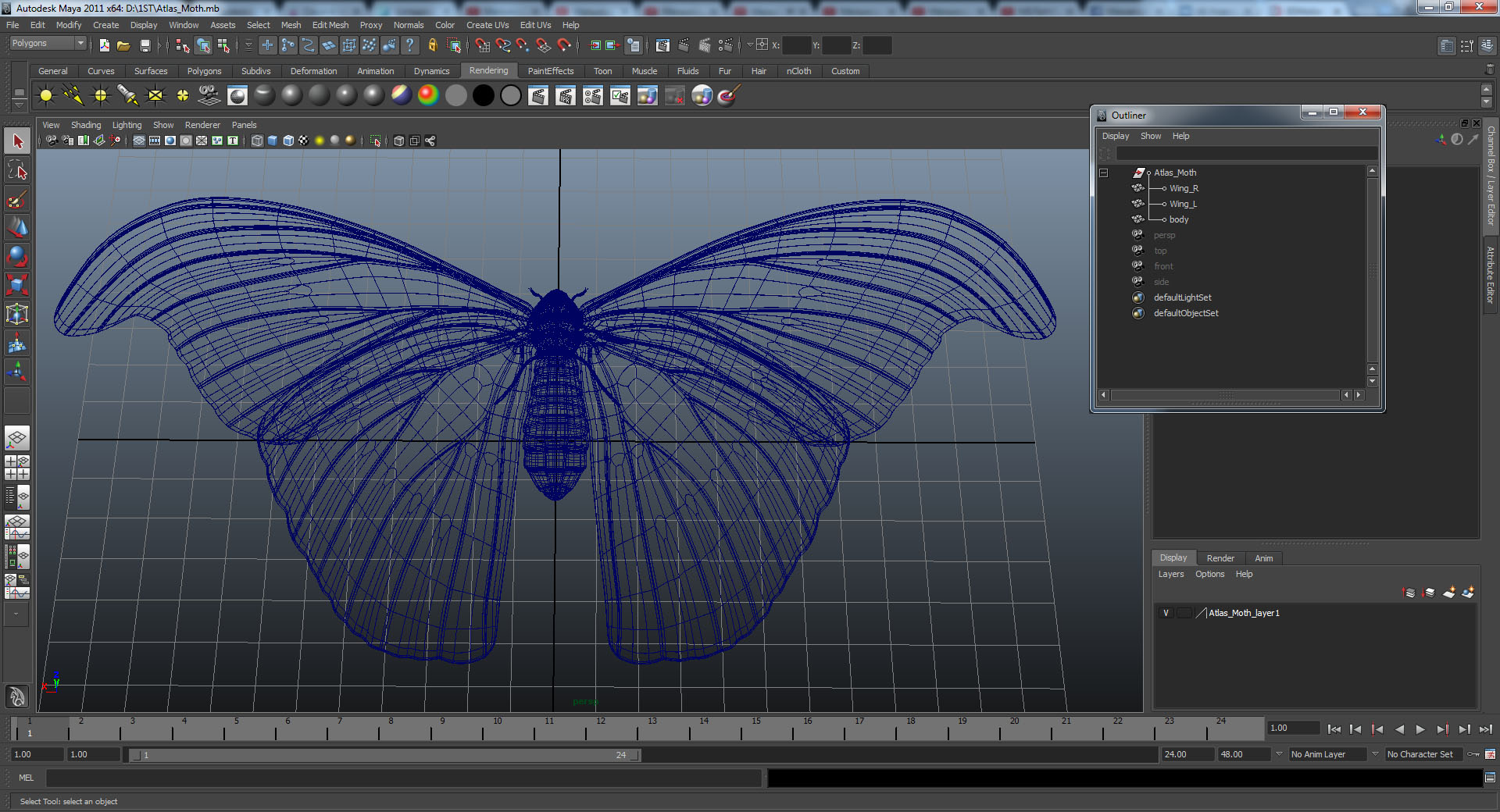 3D model Atlas Moth