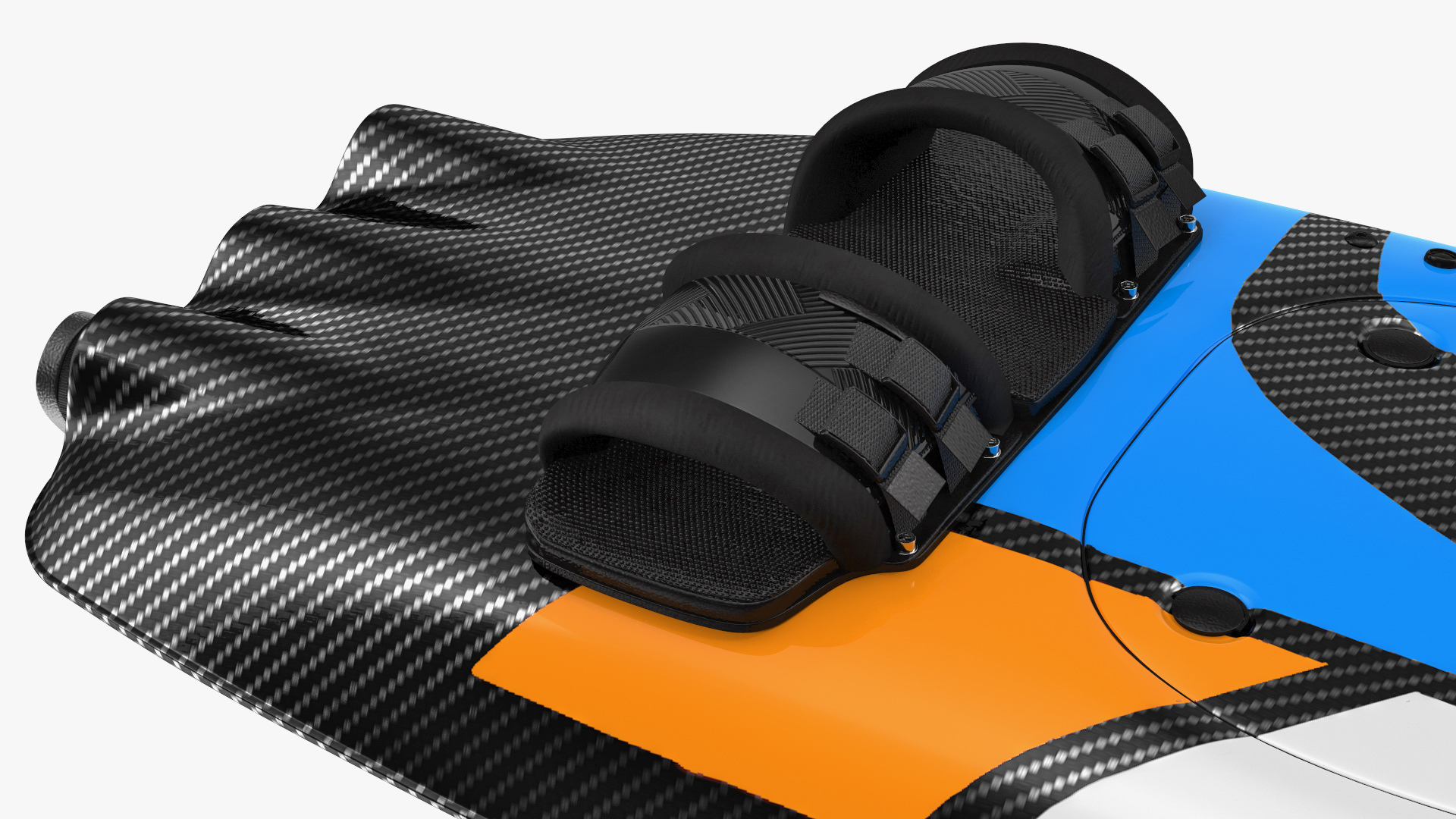 Motorised Carbon Fiber Surfboard Blue 3D