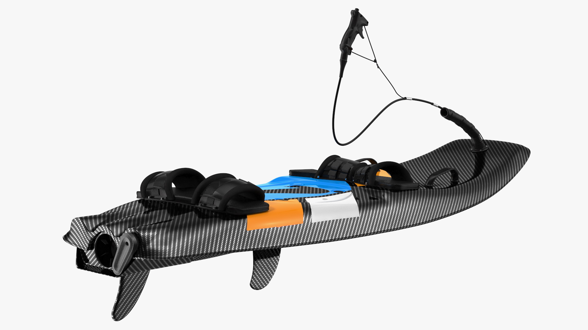 Motorised Carbon Fiber Surfboard Blue 3D